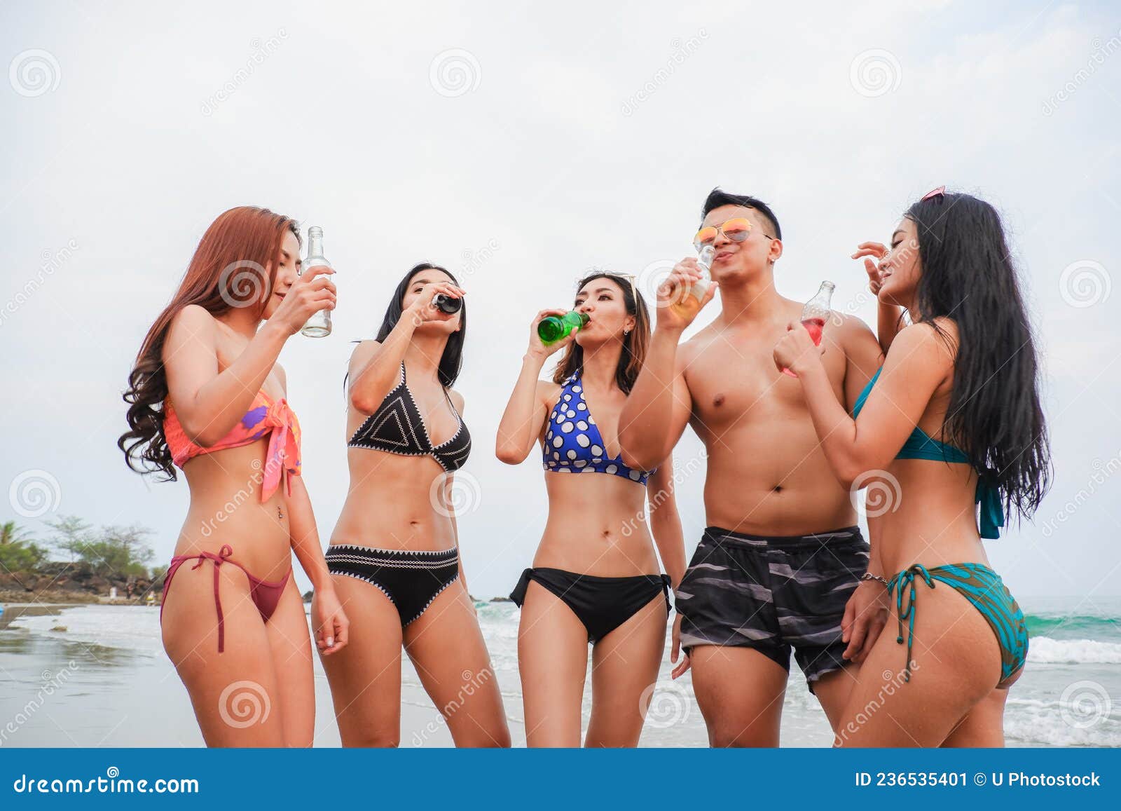 Bikini Party Seaside Enjoy Meeting Group Friends Having Fun Dancing and  Drinking Beverage on the Beach, Happy Life on Summer Stock Image - Image of  celebration, beach: 236535401