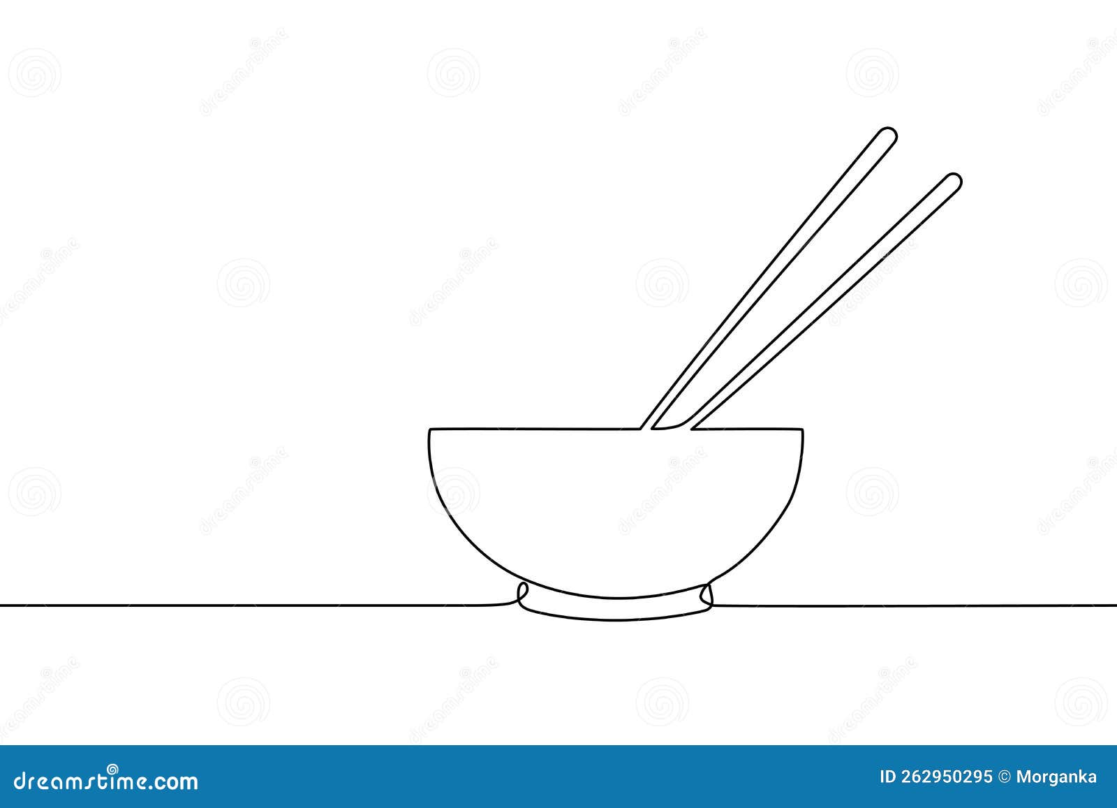 Asian Soup in a Bowl with Chopsticks Stock Vector Illustration of