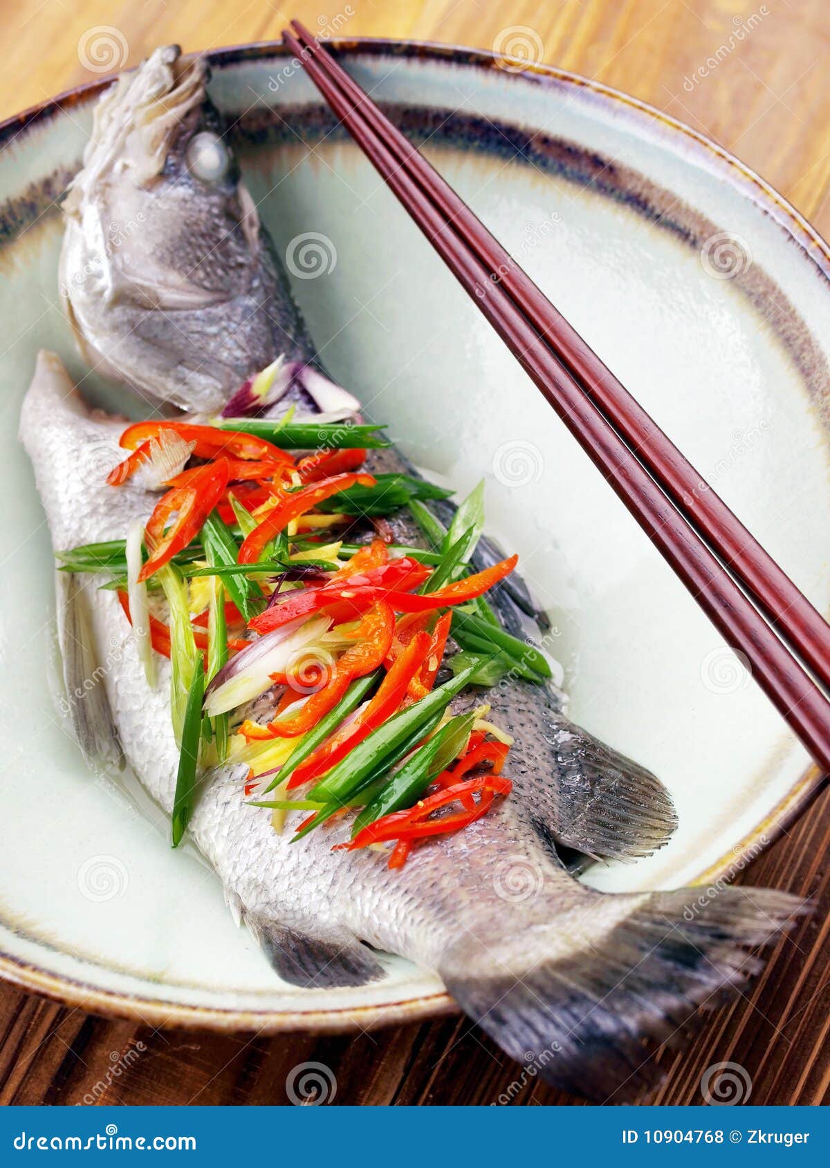 Asian steamed fish stock photo. Image of ginger, chinese 10904768