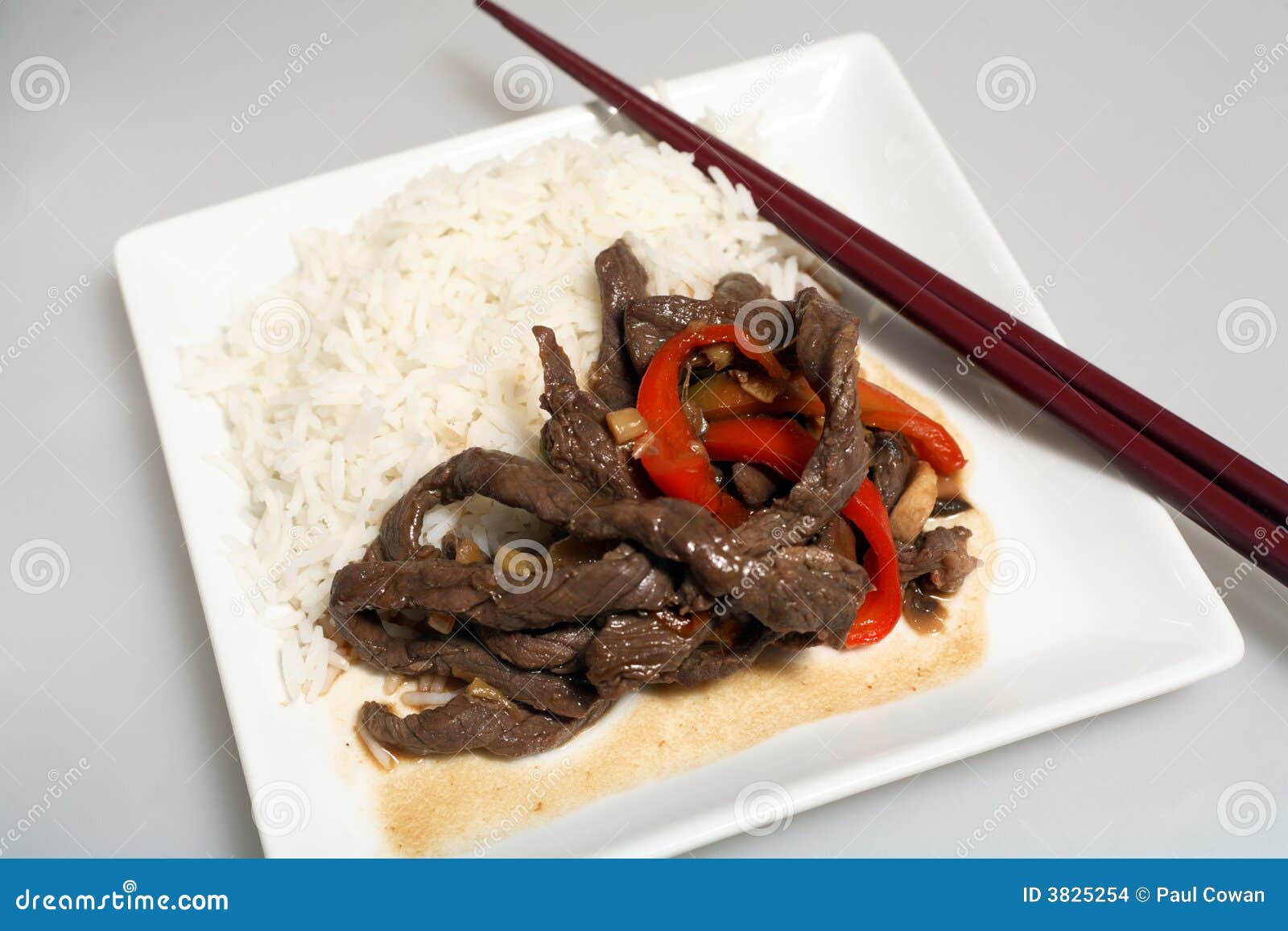 Asian Stir-fry Beef White Rice Stock Photo - Image of chili, dinner