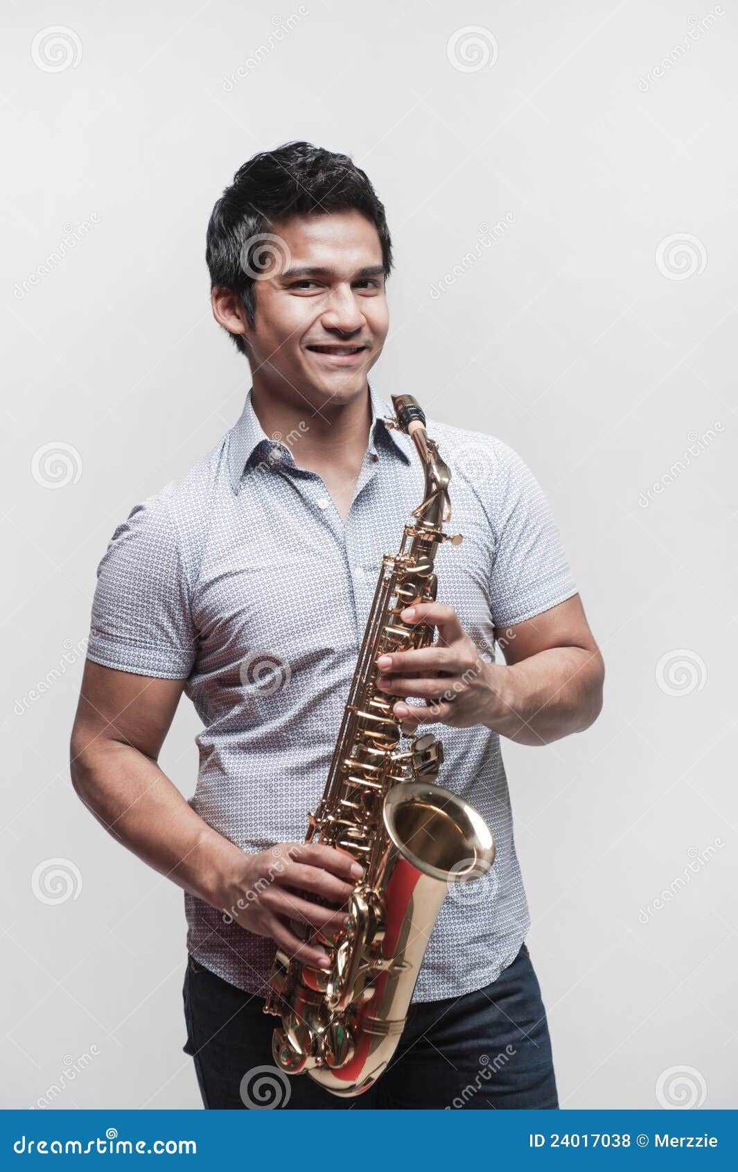 Asian Student Holding a Saxophone Stock Photo Image of saxophone, artist 24017038