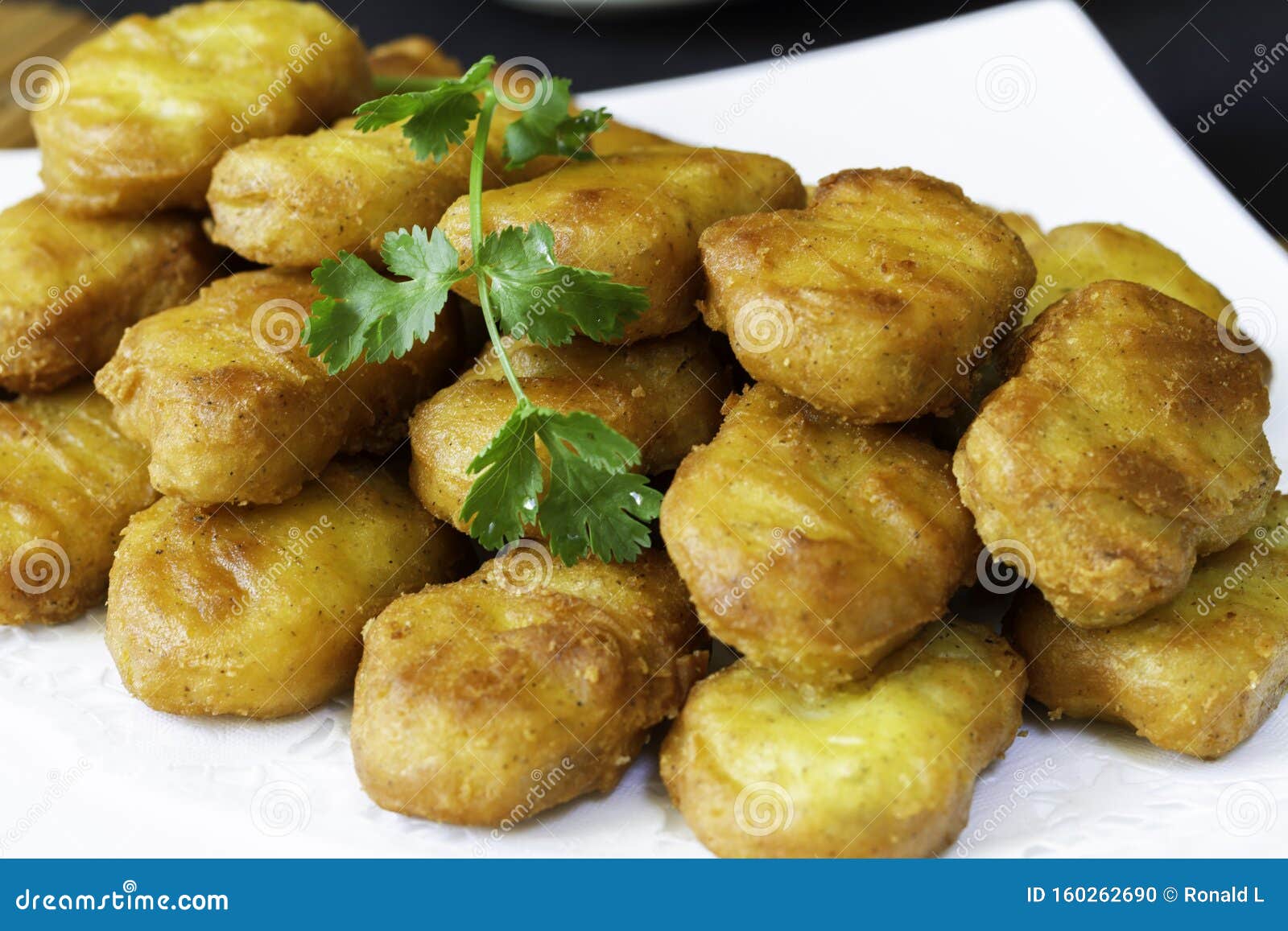 Asian Style Battered and Deep Fried Chicken Nugget Stock Photo - Image ...