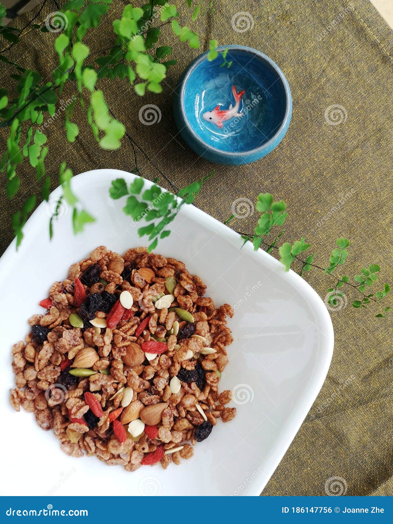 Asian Style Brown Rice Granola Stock Photo - Image of mixed, goji