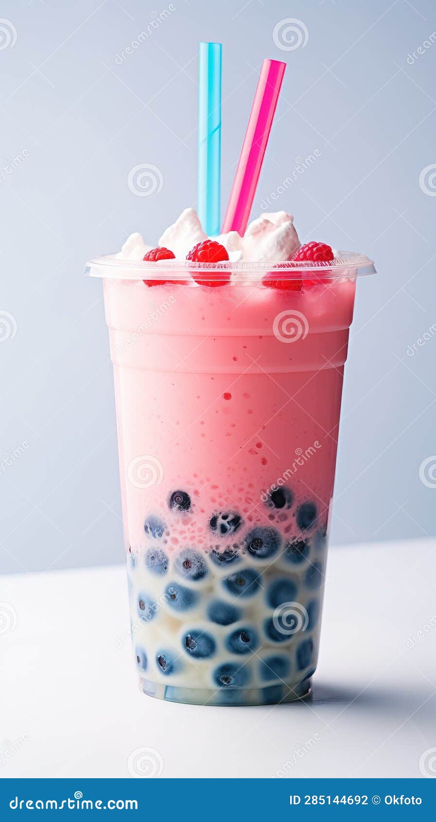 Asian Sweet Milk Tea with Tapioca Bubbles, Bubbletea Stock Photo