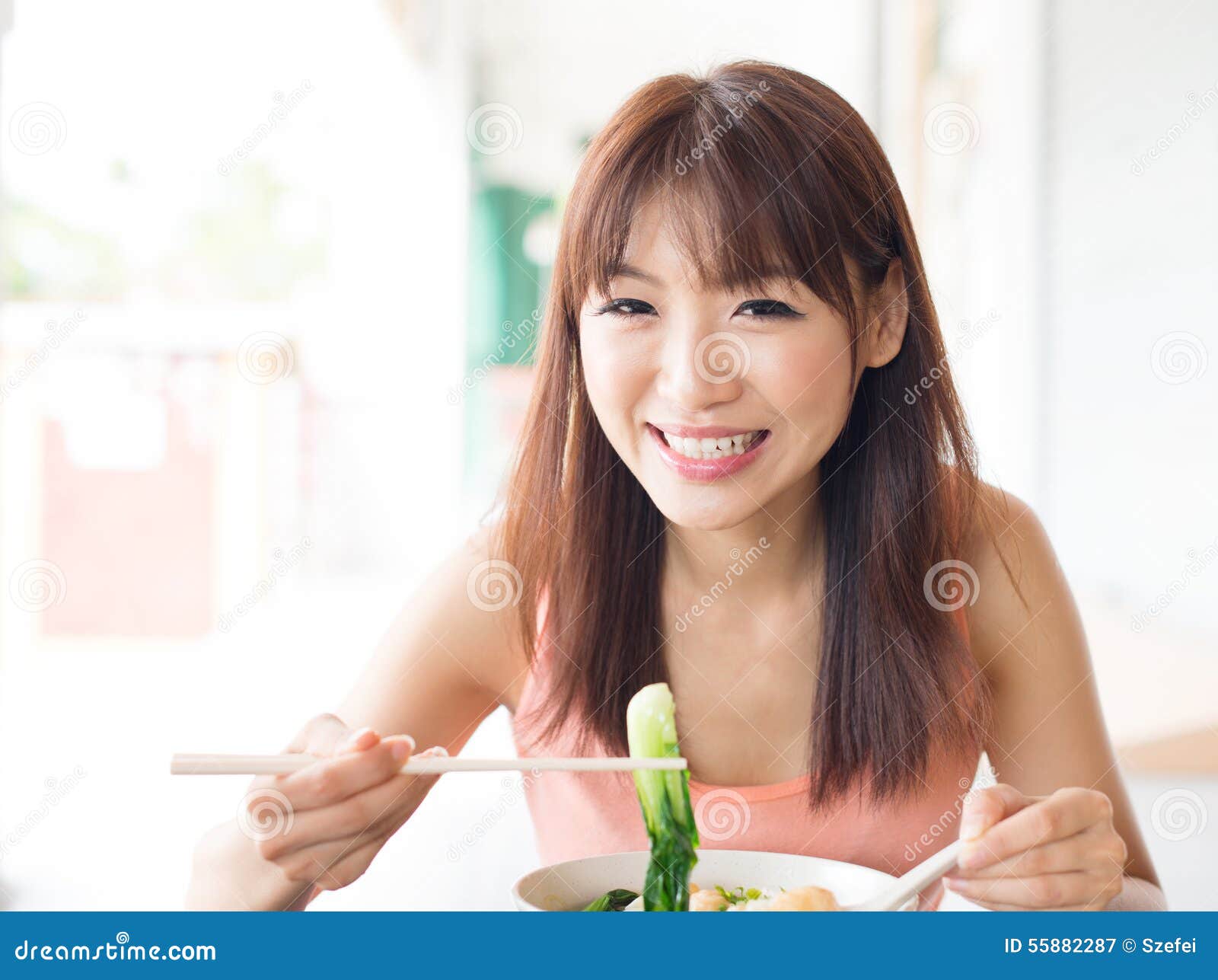 Asian Woman Eating 115