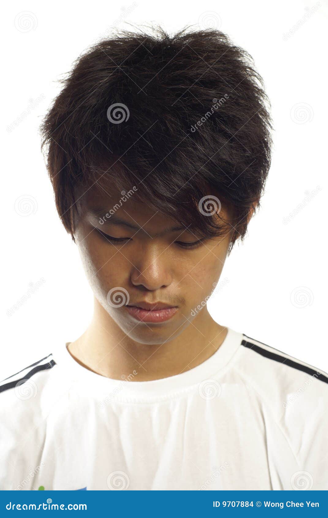 Asian Teen Guy Looking Down Stock Photo Image Of Looking