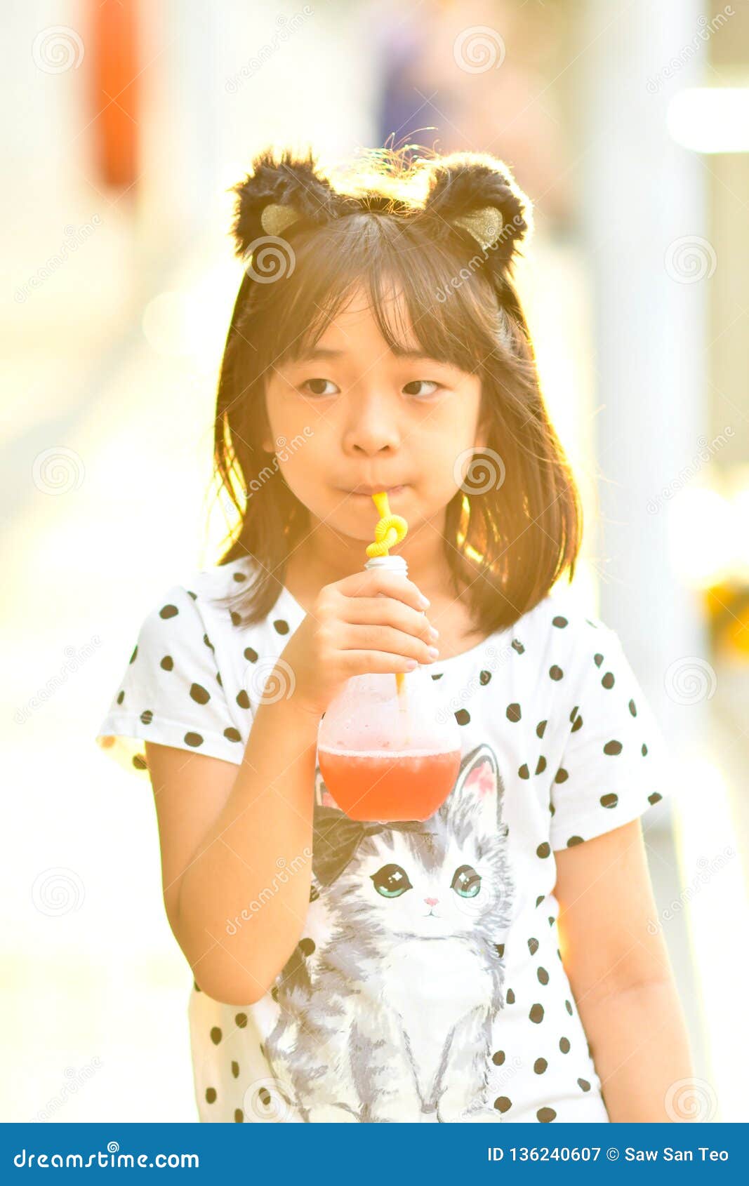 Asian Yellow Teen Funny Face Fashion Stock Image Image