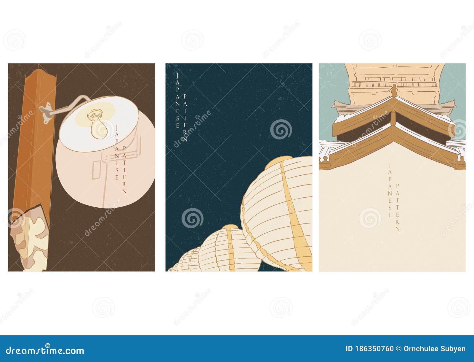 Asian Traditional Background with Japanese Pattern Vector. Japanese Temple  Template with Lantern Elements Stock Vector - Illustration of illumination,  asia: 186350760