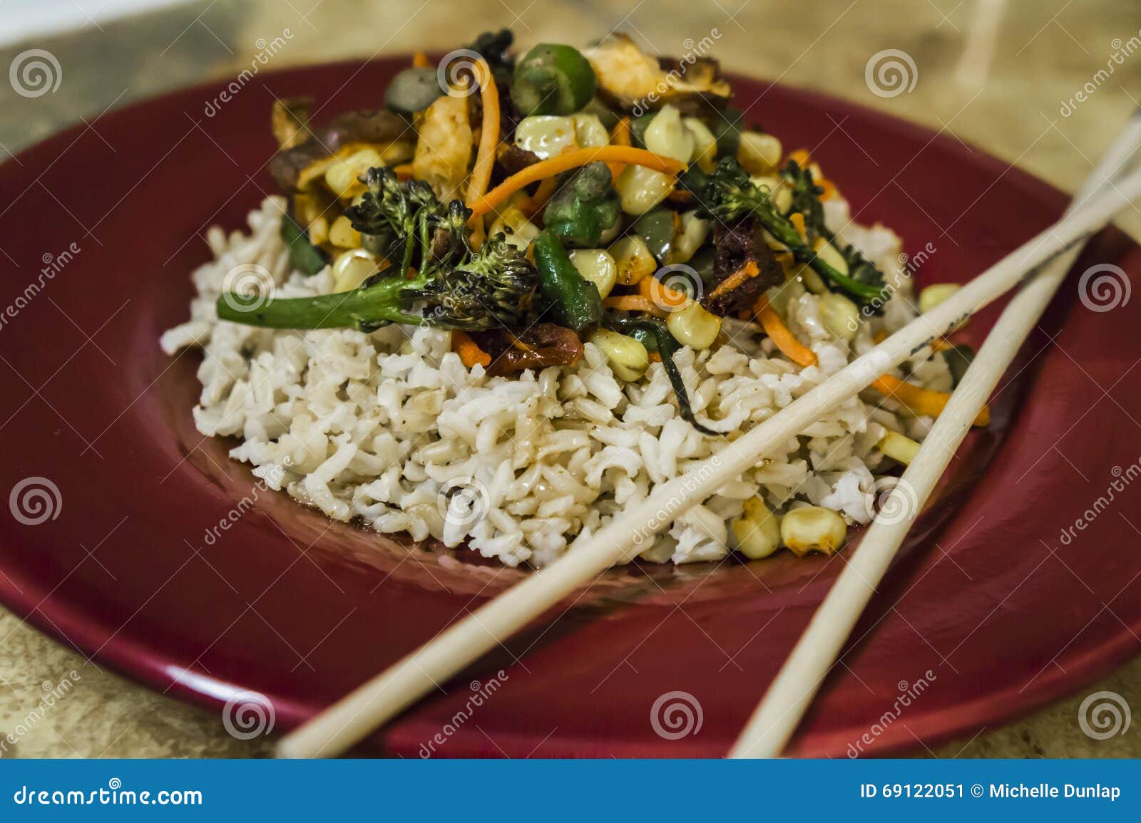 Asian Vegetable and Rice Dish Stock Image Image of vegetarian, saucer