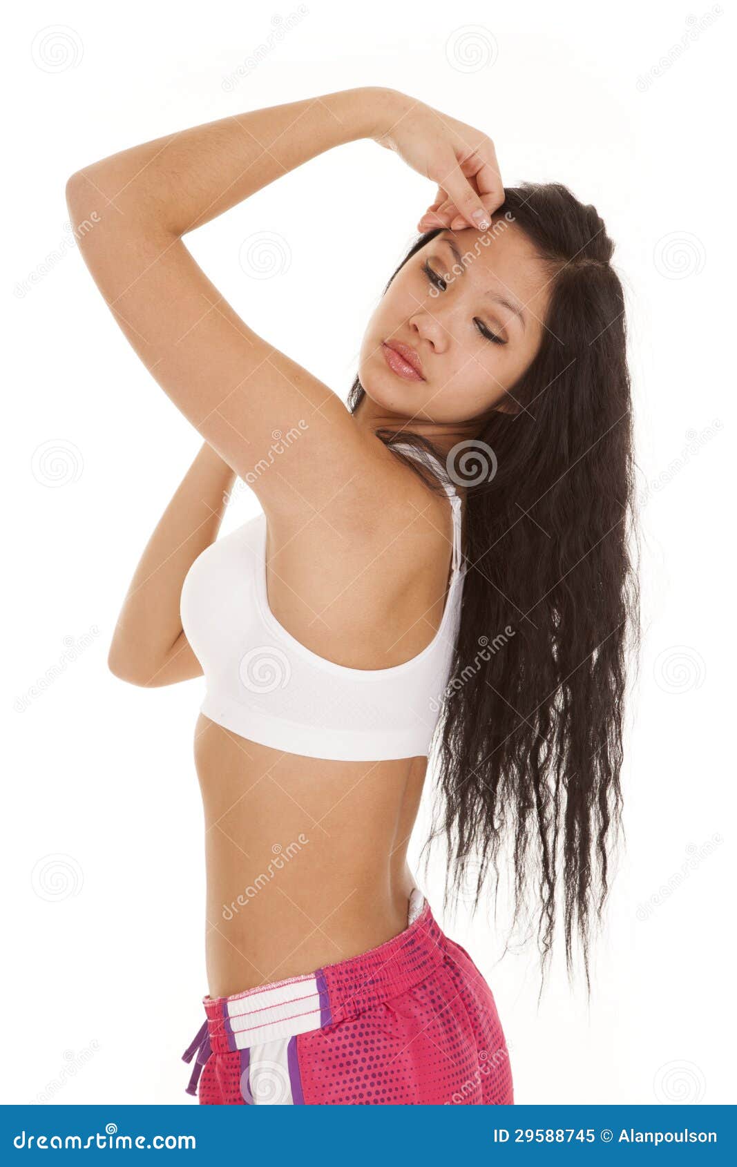 asian teen showing off body
