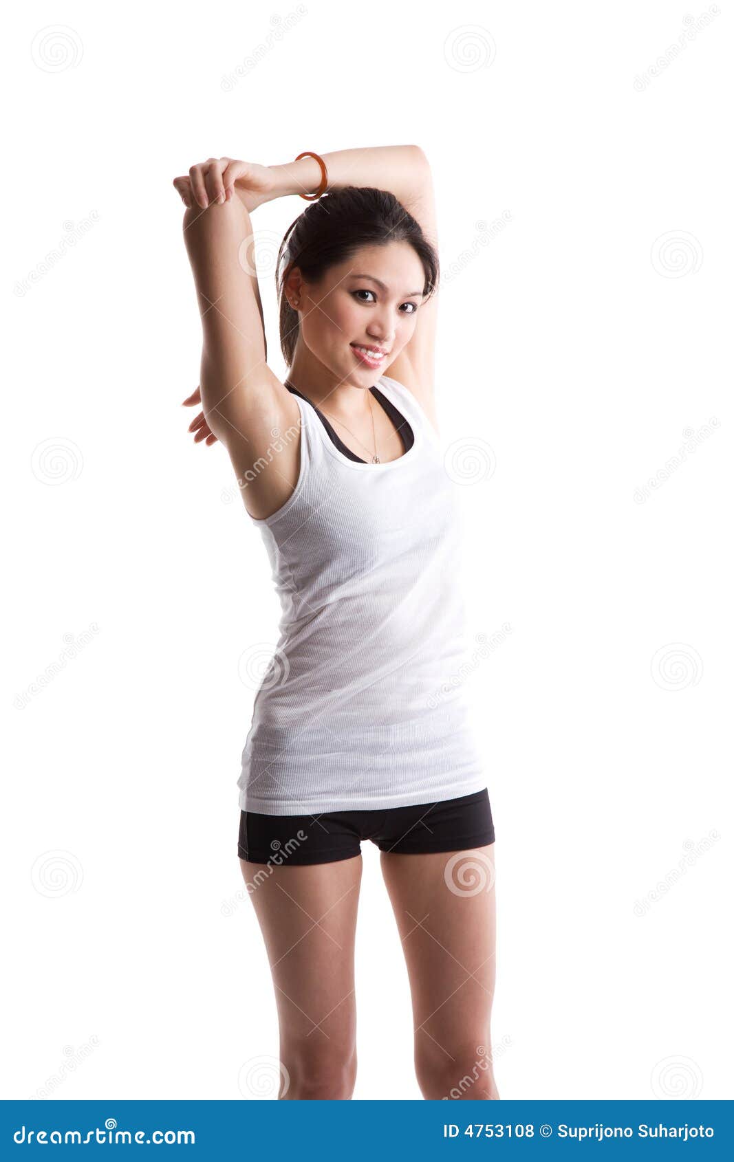 Asian woman exercising stock photo. Image of warmup, beautiful - 4753108