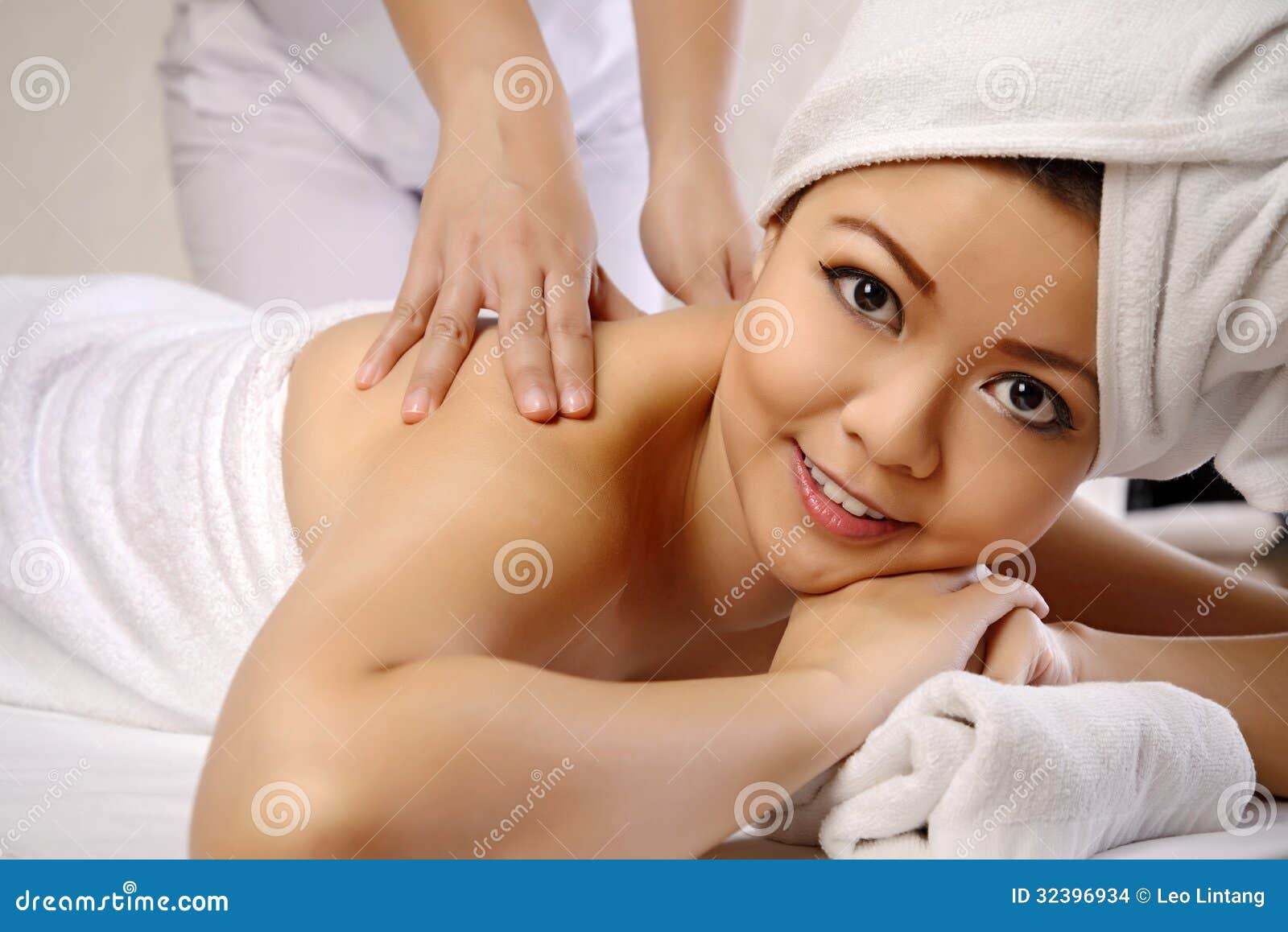 Asian Woman Get Massage On The Spa Stock Photo Image Of Hands Lyi