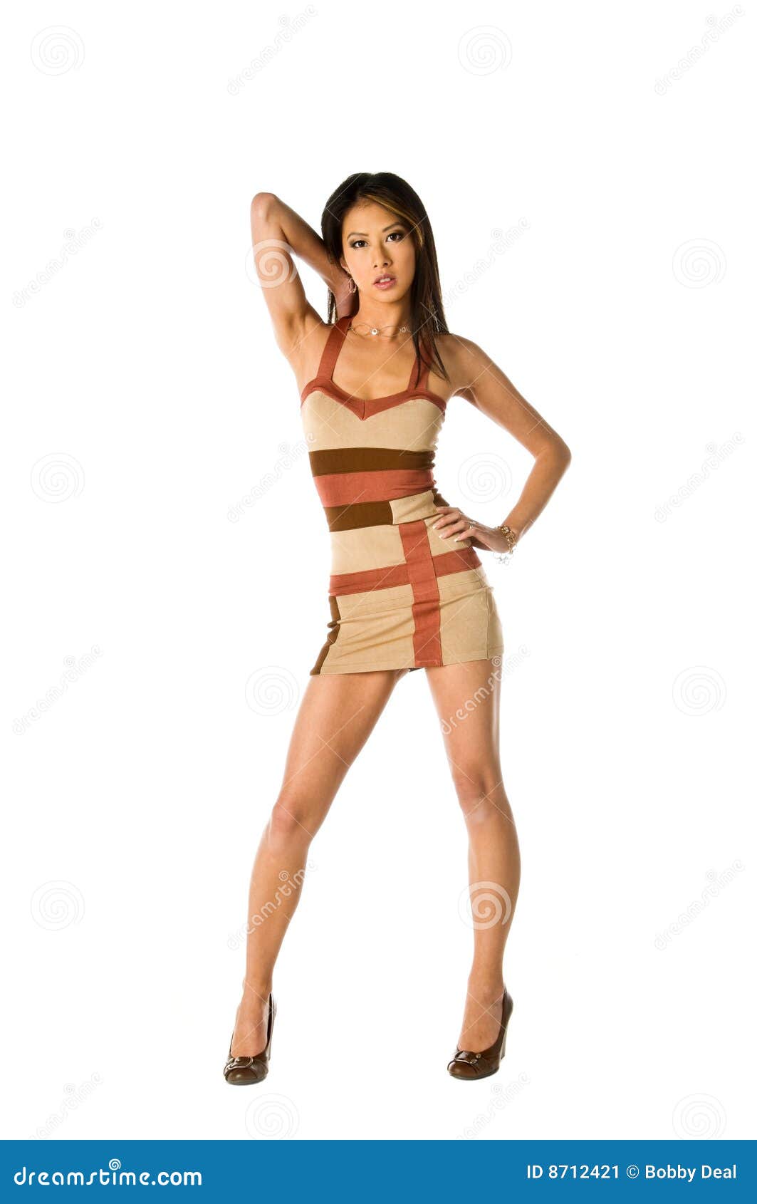 Asian Woman in Mini Dress stock image ...