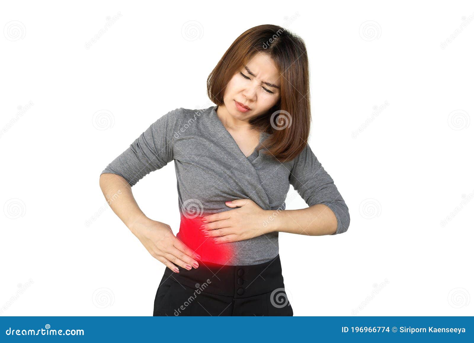 Pain In The Right Side Of The Body Stock Image