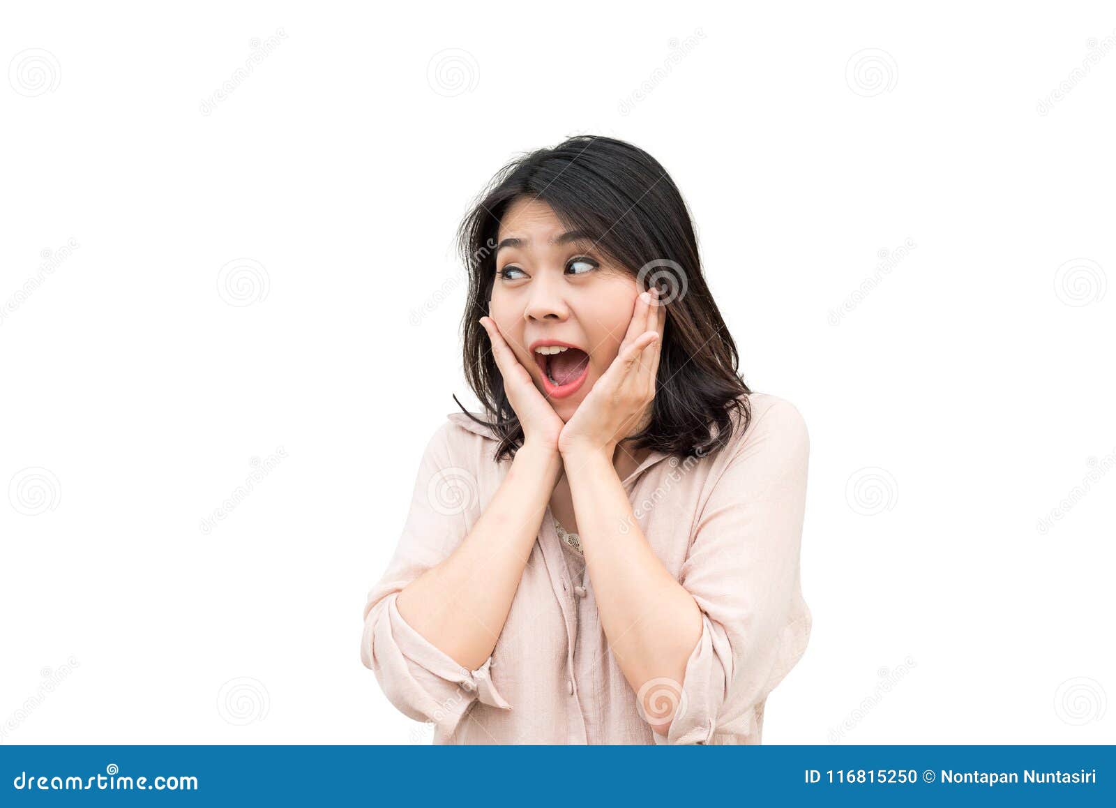 Asian Woman with Surprised Expression Stock Photo - Image of person ...