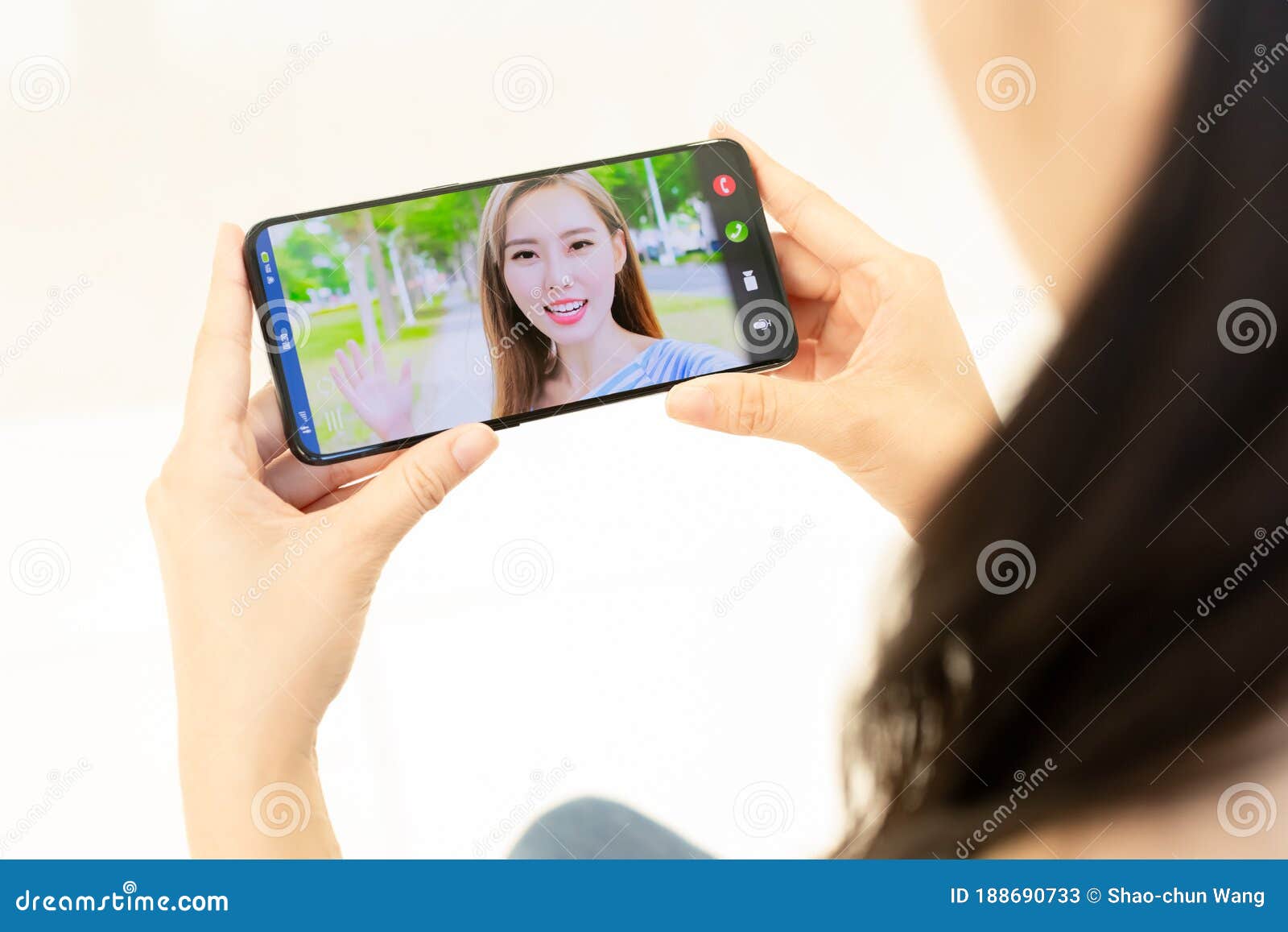 Asian Woman Has Video Chat Stock Image Image Of Japanese 188690733