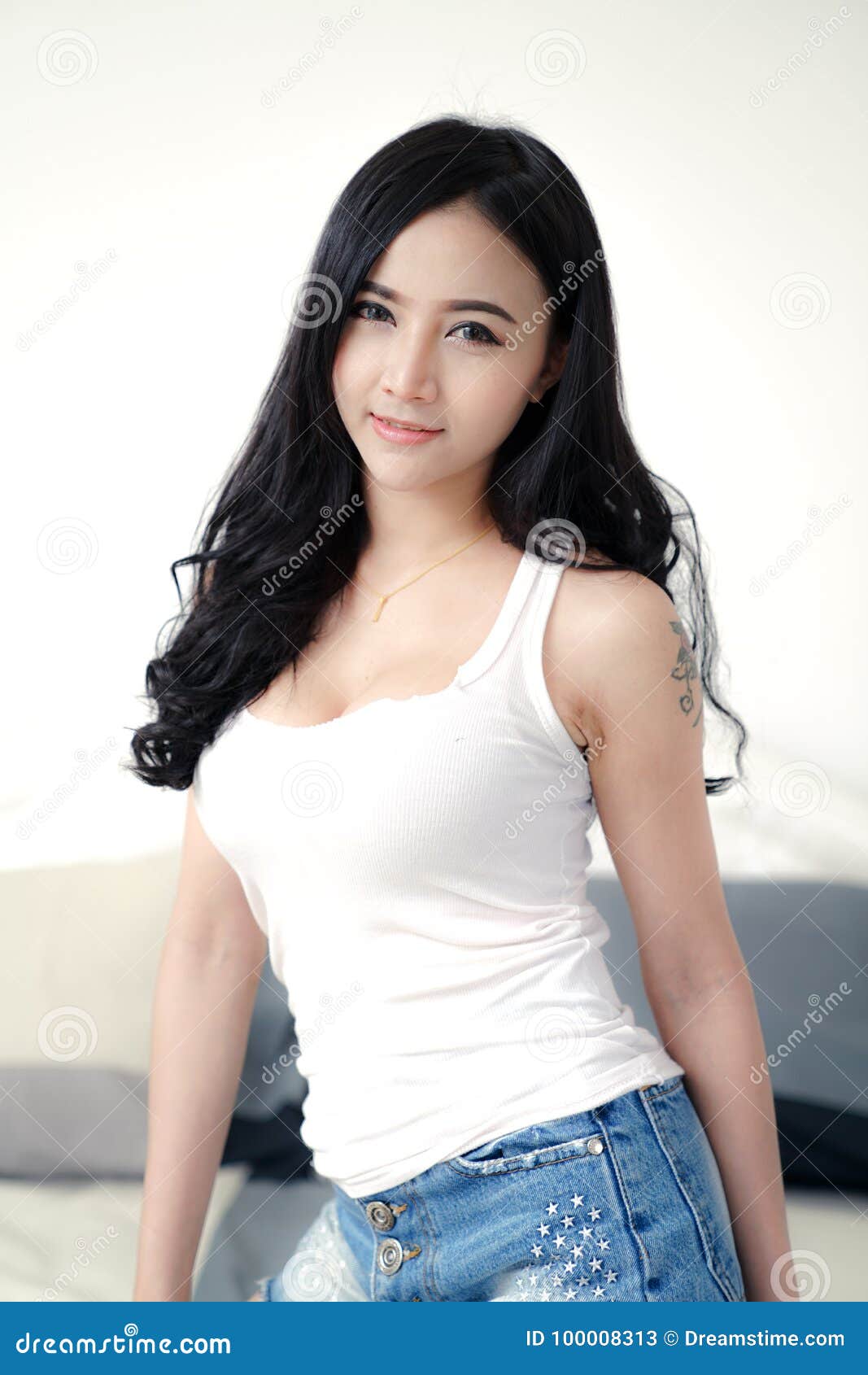 Asin Xxx Photo - Asian young lady stock image. Image of black, boobs - 100008313