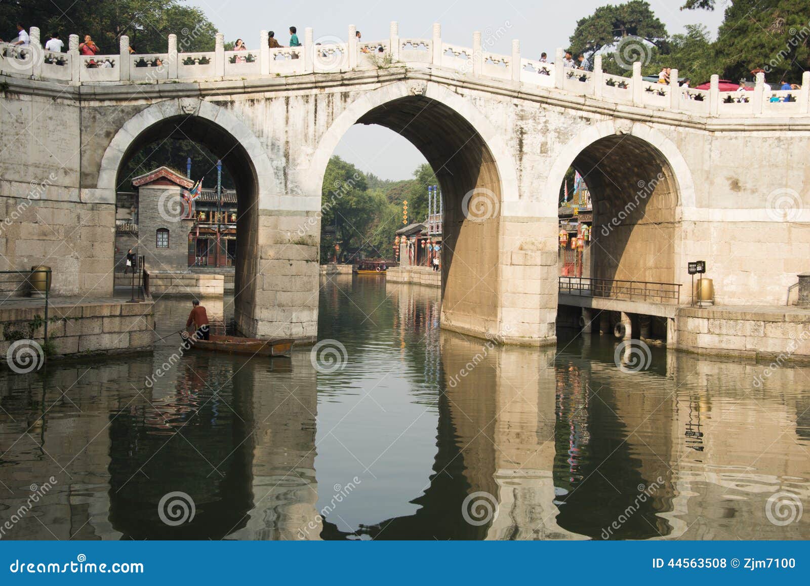 Asiatischer Chinese, Peking, der Sommer-Palast, der thr. Der Sommer-Palast, der alte königliche Garten, basiert es auf dem Kunming See, Wan Shoushan-Standort, Westsee in Hangzhou als Plan, Design-Methoden einer große Landschaftszeichnung von Jiangnan-Gärten und errichtete einen Garten des königlichen Palastes, ist die kompletteste Bewahrung, bekannt als das königliche Garten-Museum, ist auch nationale szenische Schlüsselstellen