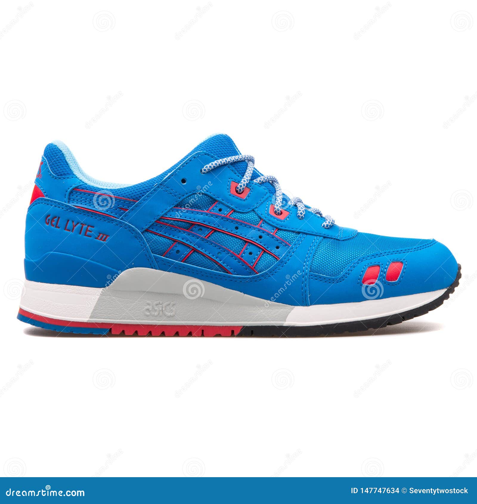 Chalk Cook a meal Competitive Asics Gel Lyte 3 Blue and Red Sneaker Editorial Stock Image - Image of shoes,  shoe: 147747634