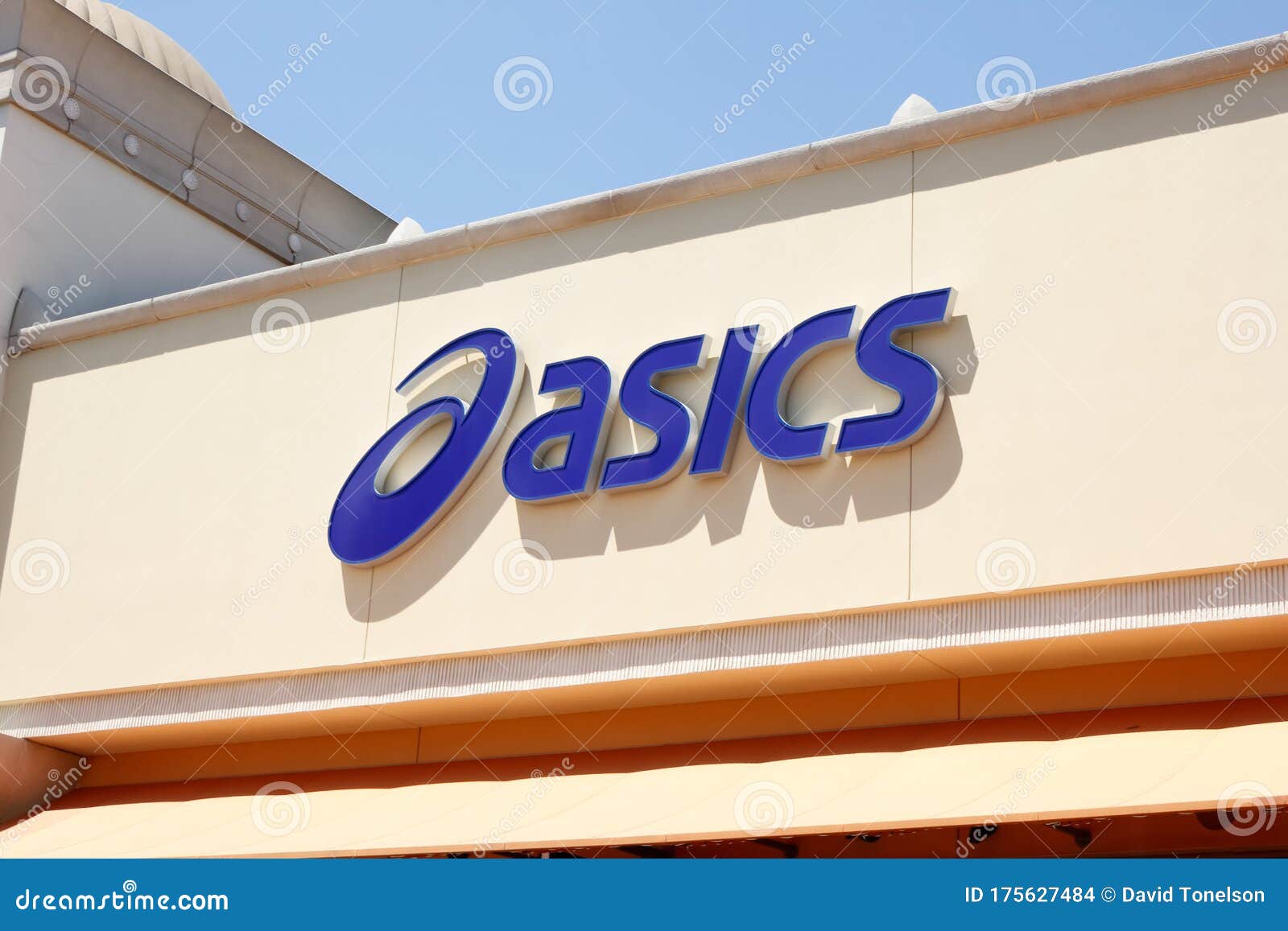 Asics sign editorial stock image. Image of mall, athletic - 175627484
