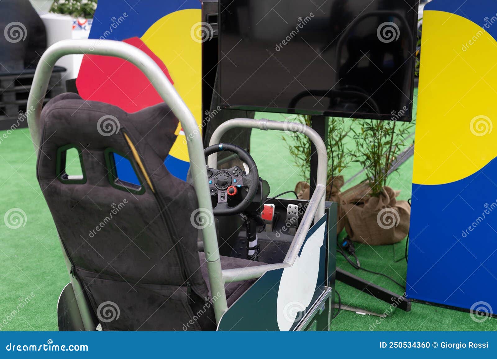 Asiento Profesional De Juego Con Pedales De Volante Y Pantalla