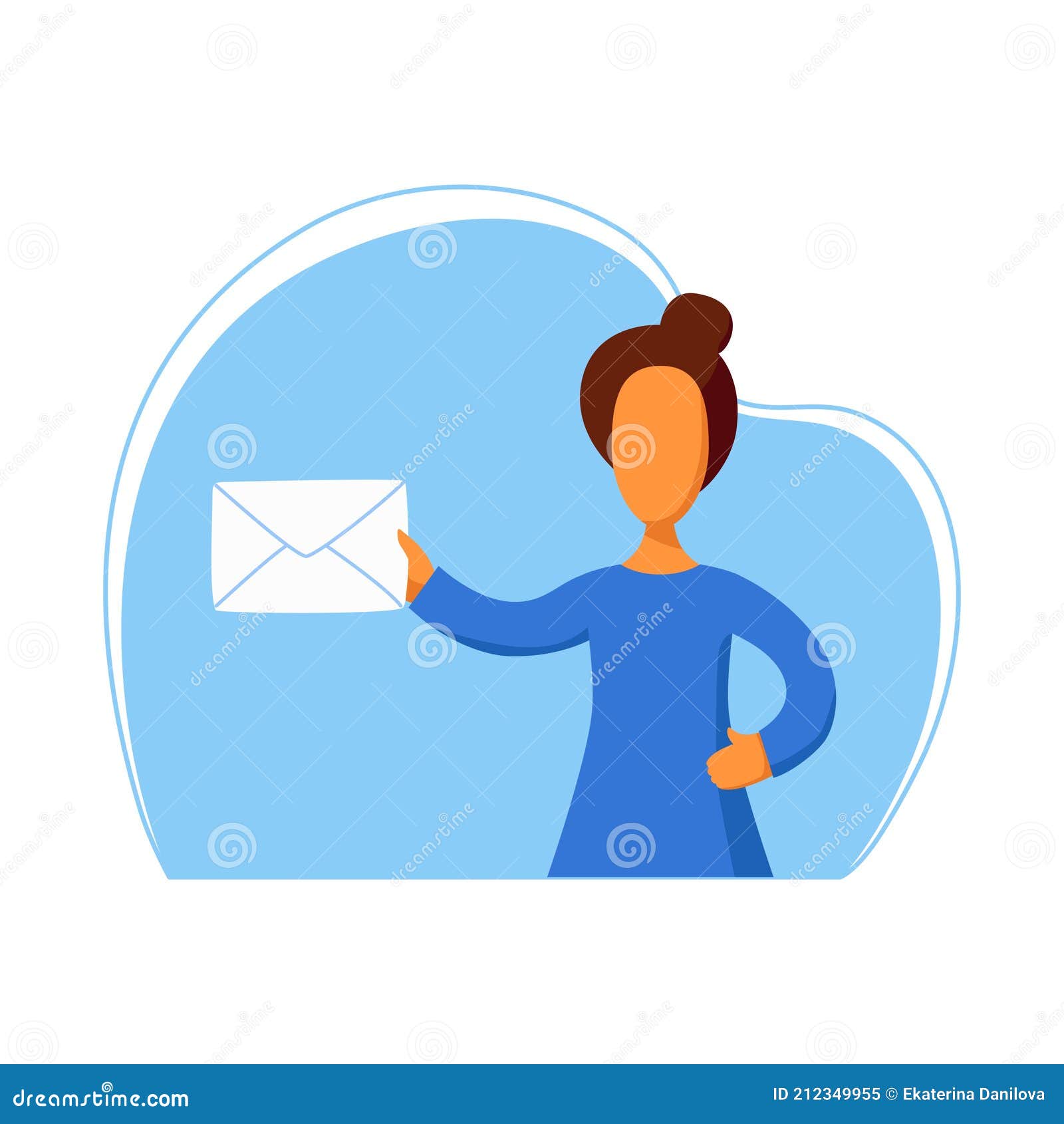 Asistente Web De Dibujos Animados. Mujer Sosteniendo Una Carta. Obtener Un  Mensaje. Ilustración del Vector - Ilustración de carta, colorido: 212349955