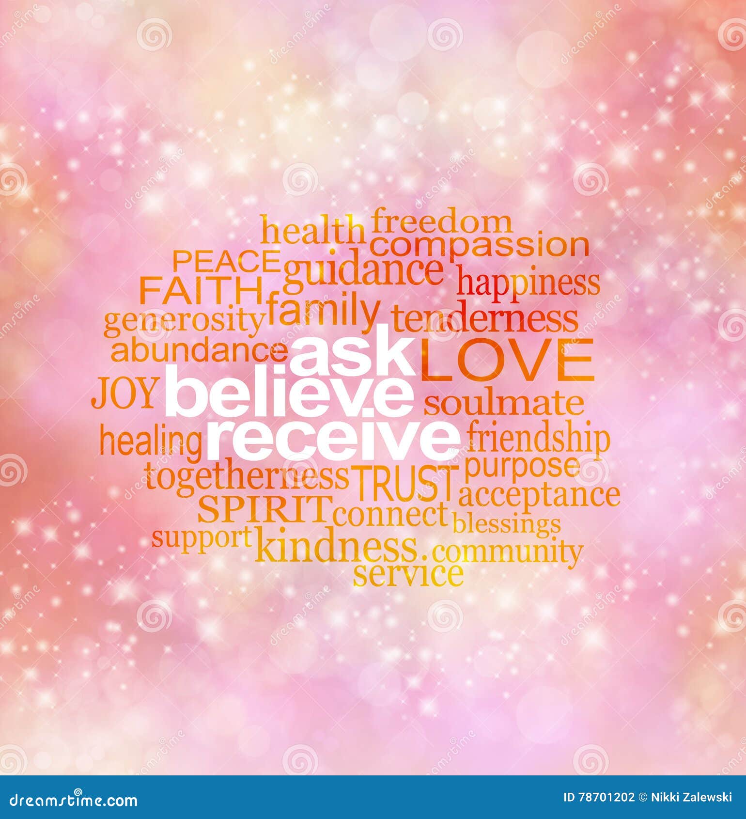 Ask Believe Receive Concept Stock Illustration - Illustration of copy