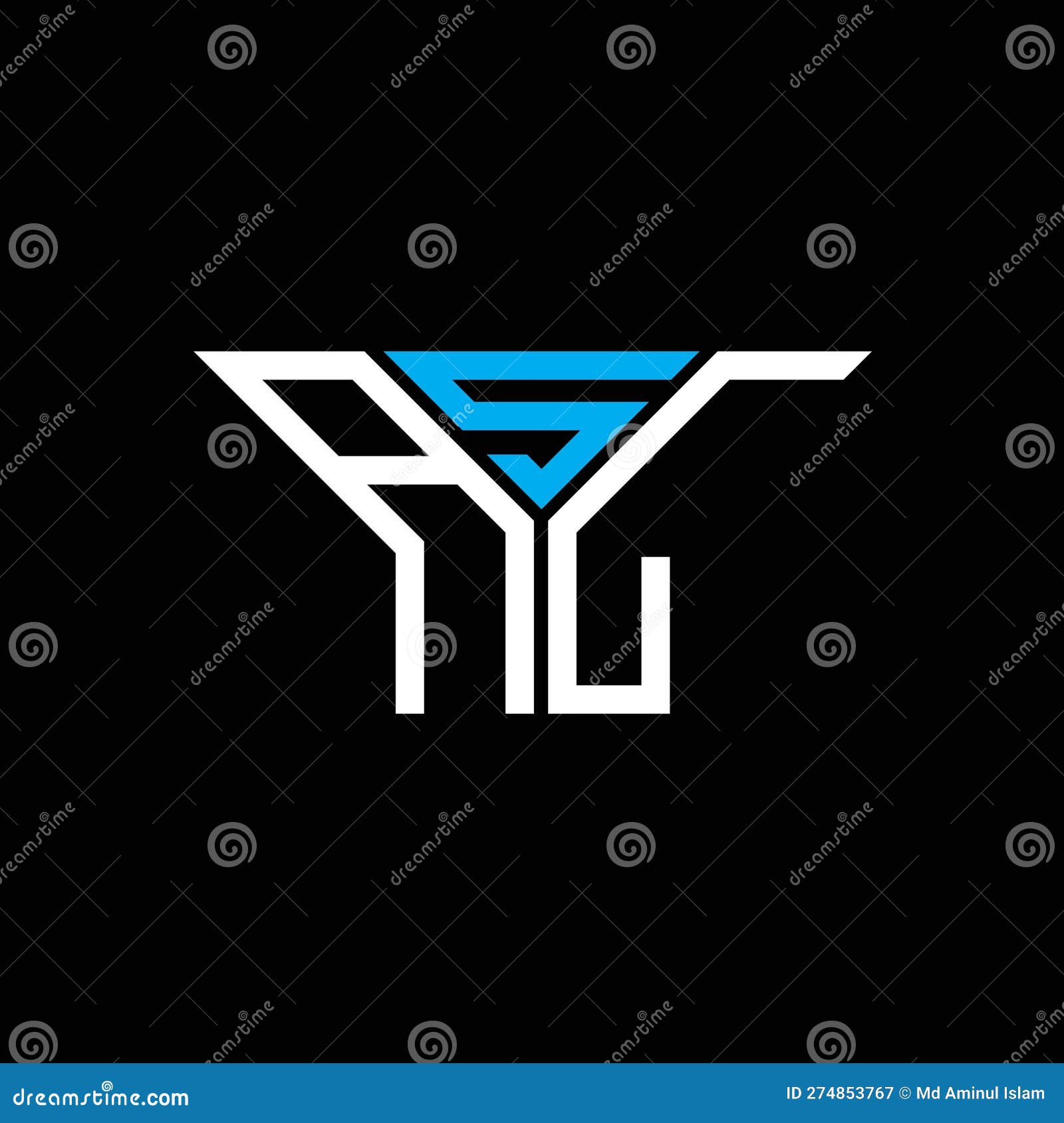 ASL Letter Logo Creative Design with Vector Graphic, ASL Stock Vector