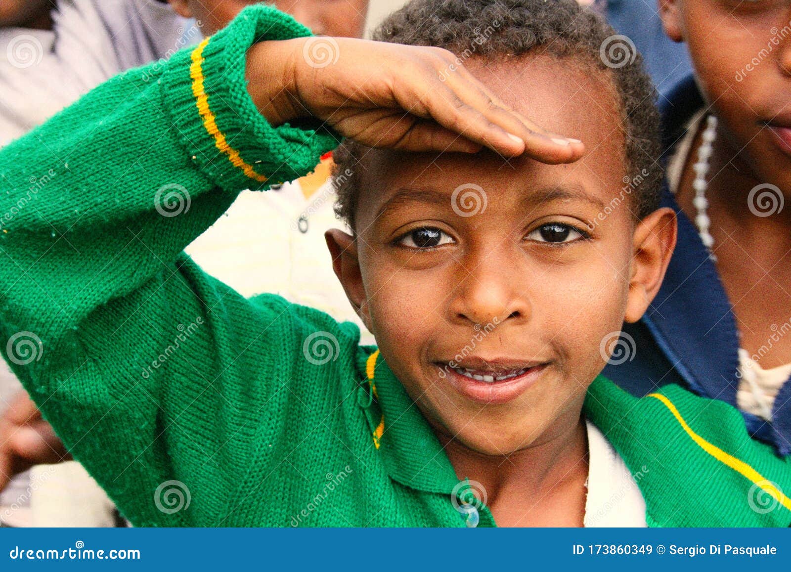 Eritrean Little Boy Makes the Military Sign, Asmara, Eritrea Editorial ...