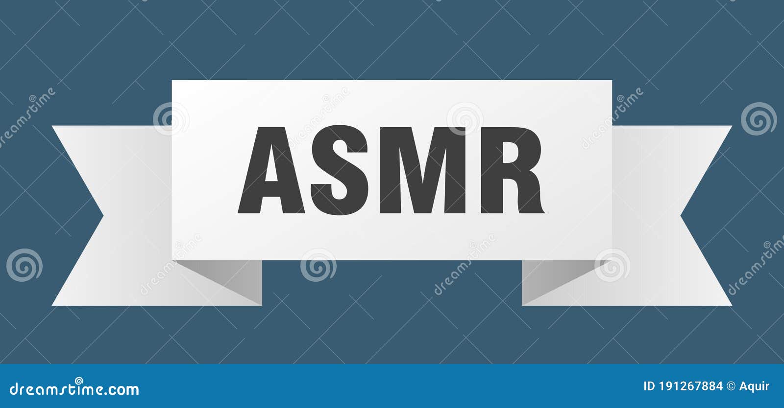 Asmr Ribbon. Asmr Paper Band Banner Sign Stock Vector - Illustration of ...