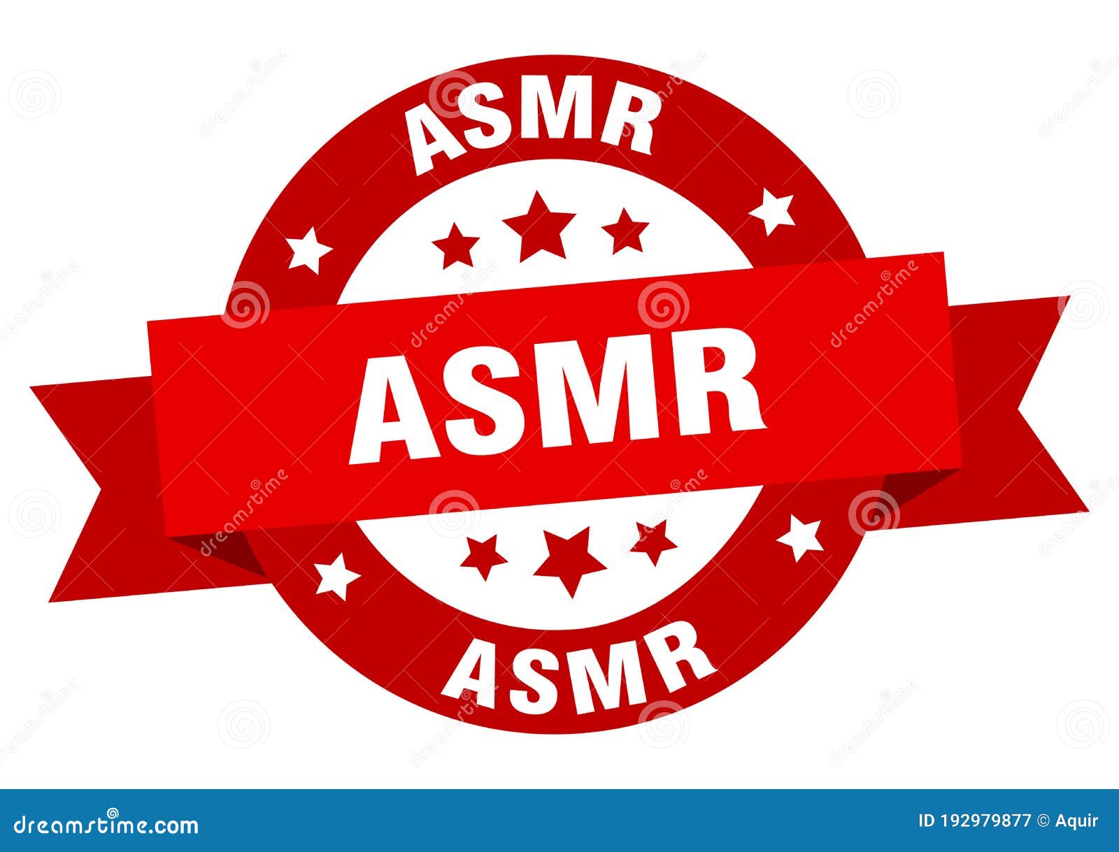 Asmr Round Ribbon Isolated Label. Asmr Sign Stock Vector - Illustration ...