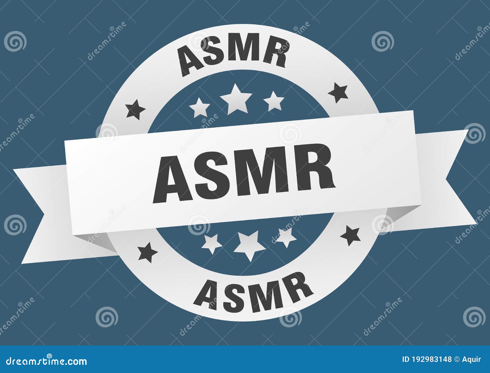 Asmr Round Ribbon Isolated Label. Asmr Sign Stock Vector - Illustration ...