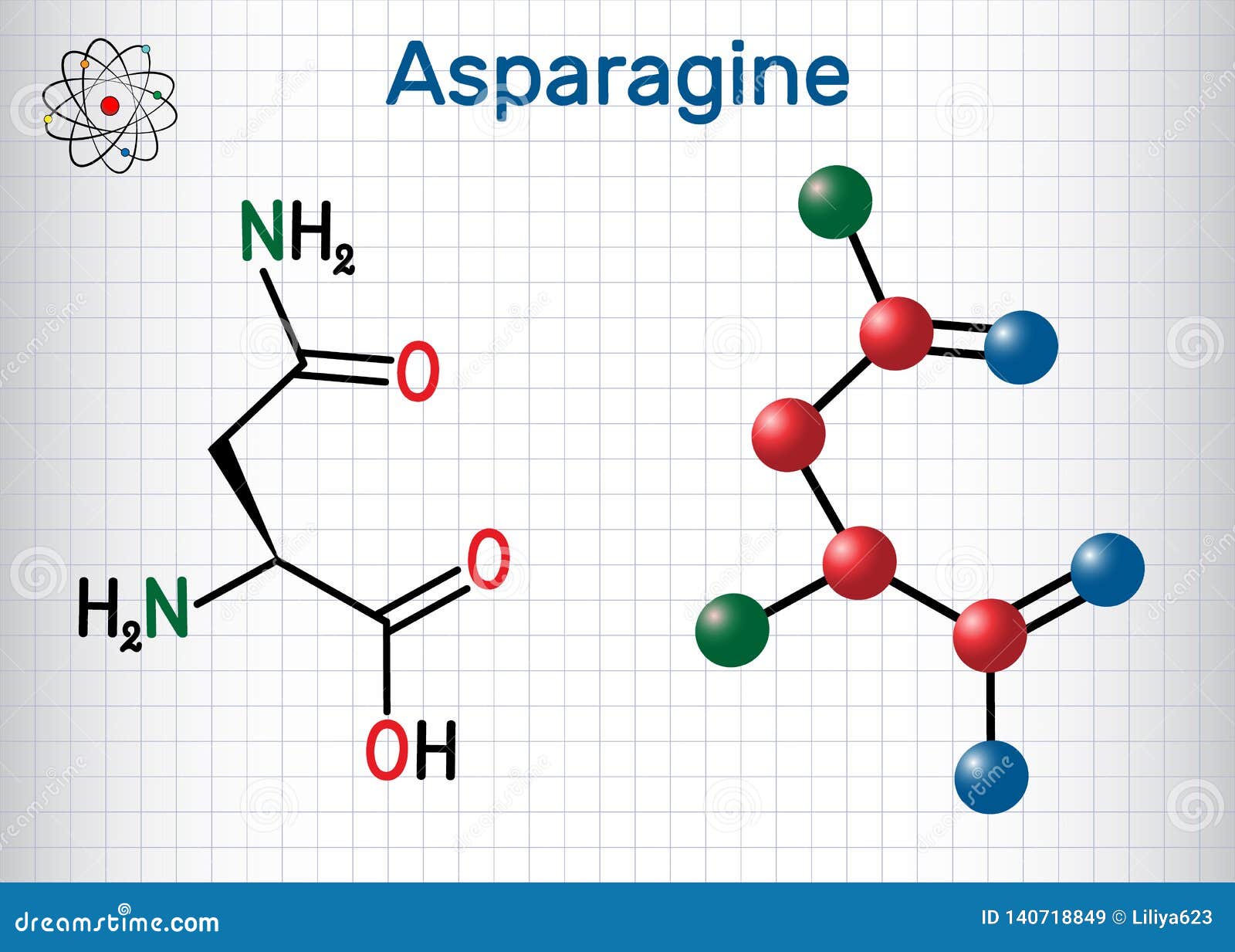 Asparagine L asparagine , Asn, N Amino Acid Molecule. it is is ...