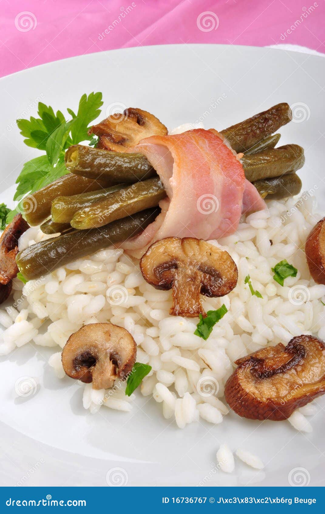Asparagus with Bacon and Risotto Rice Stock Image Image of dinner