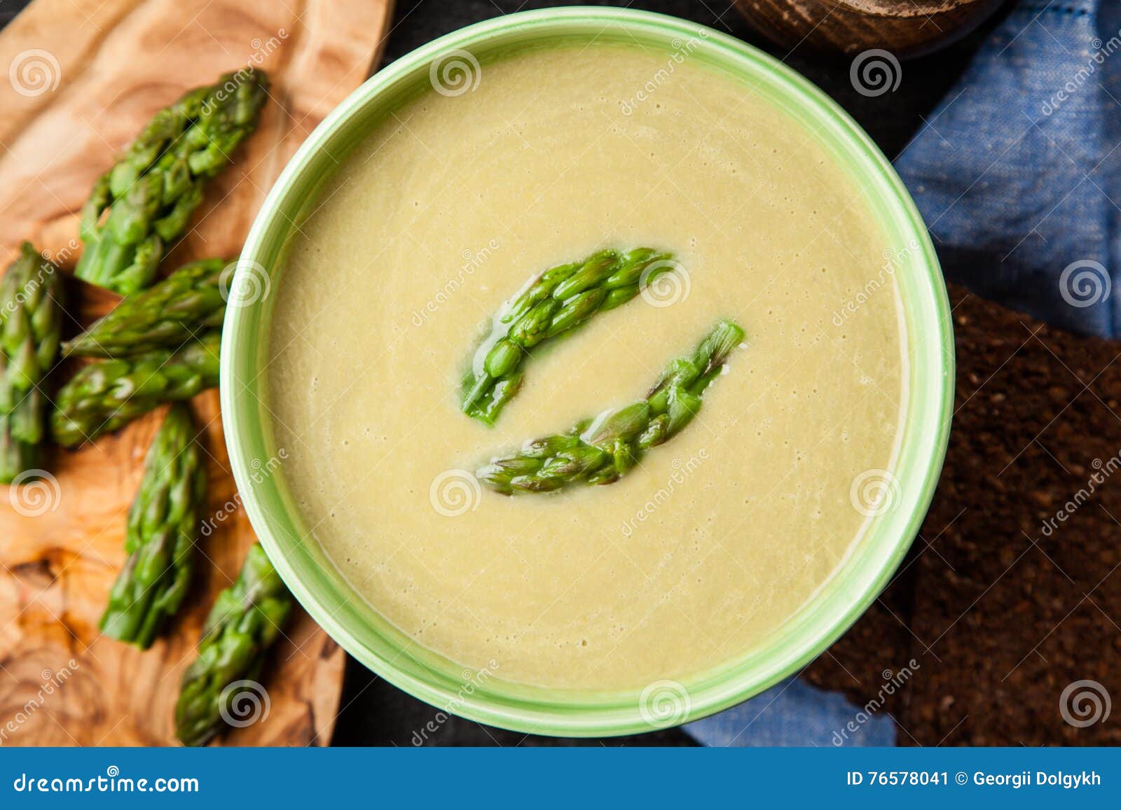 Asparagus cream soup stock image. Image of soup, fresh - 76578041