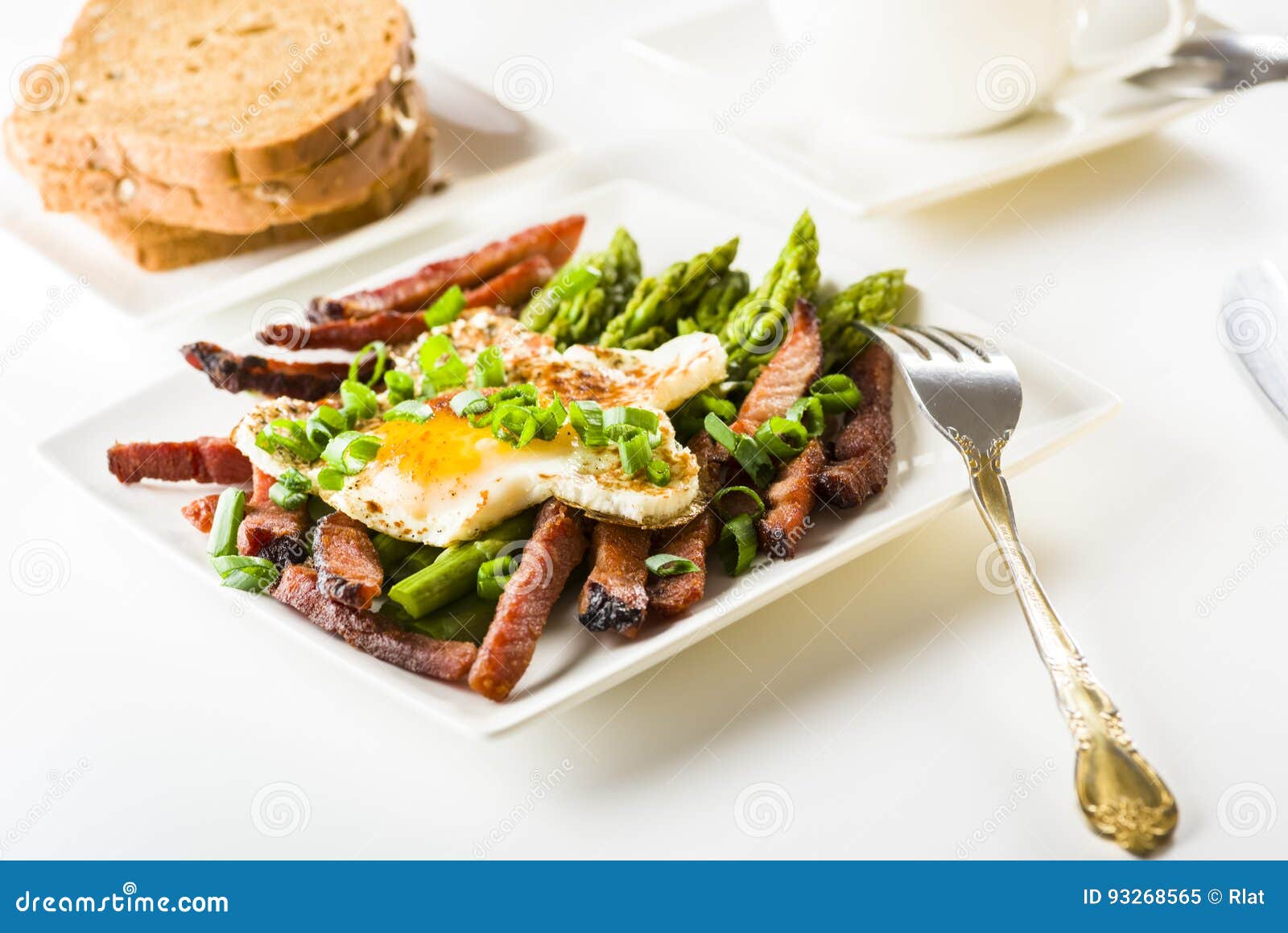 Asparagus with Egg and Bacon Stock Image Image of healthy, cooked