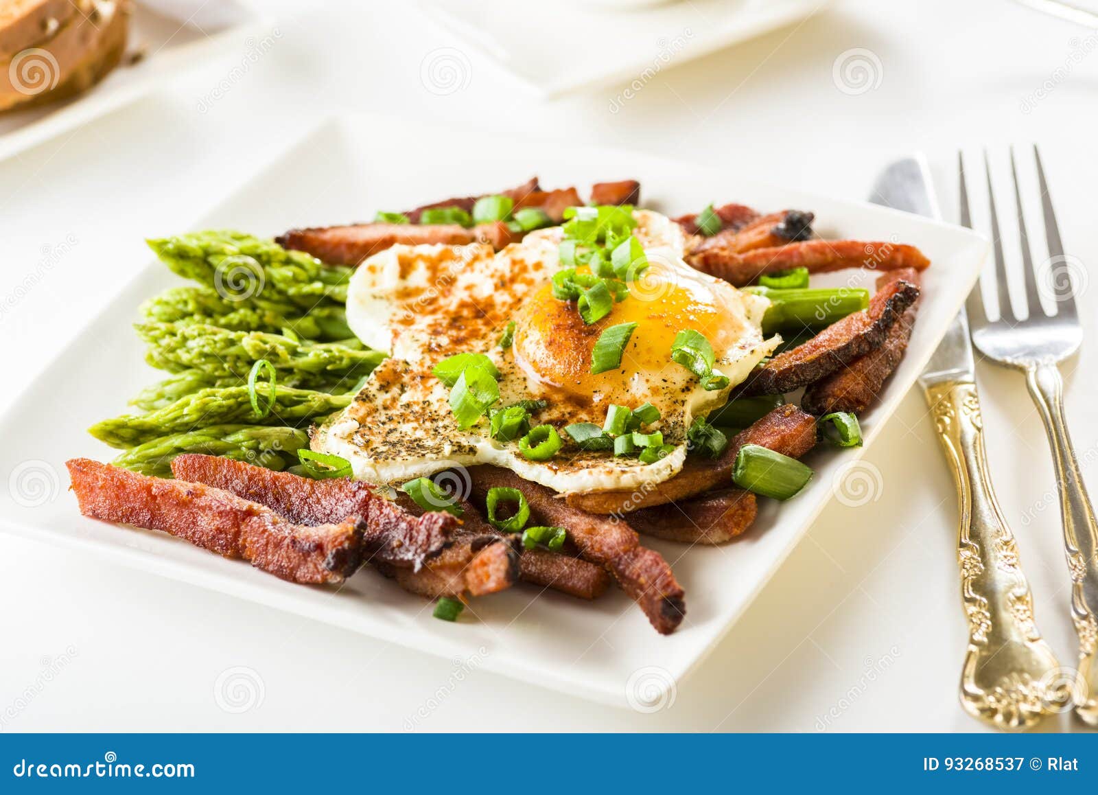 Asparagus with Egg and Bacon Stock Image Image of soft, eating 93268537