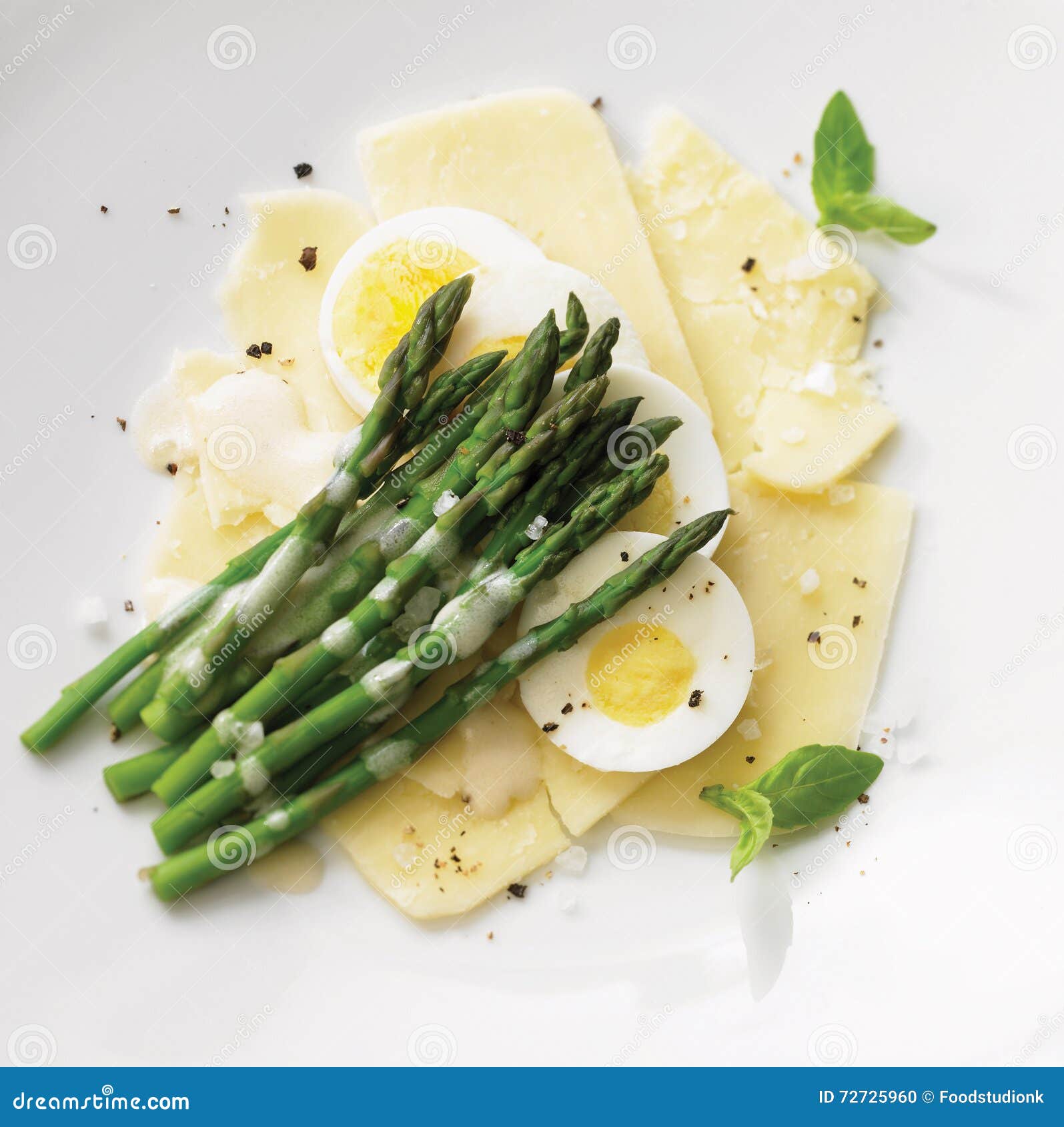 Asparagus and Egg Salad on Aged Cheddar Stock Photo Image of boiled