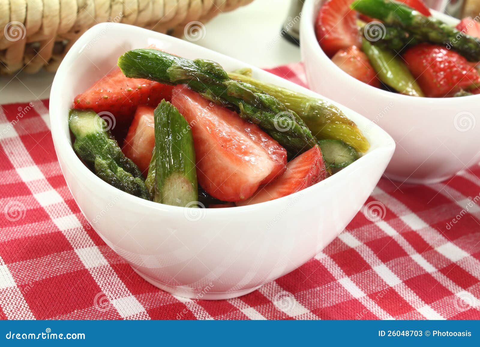 Asparagus Lettuce with Strawberries Stock Image Image of berries