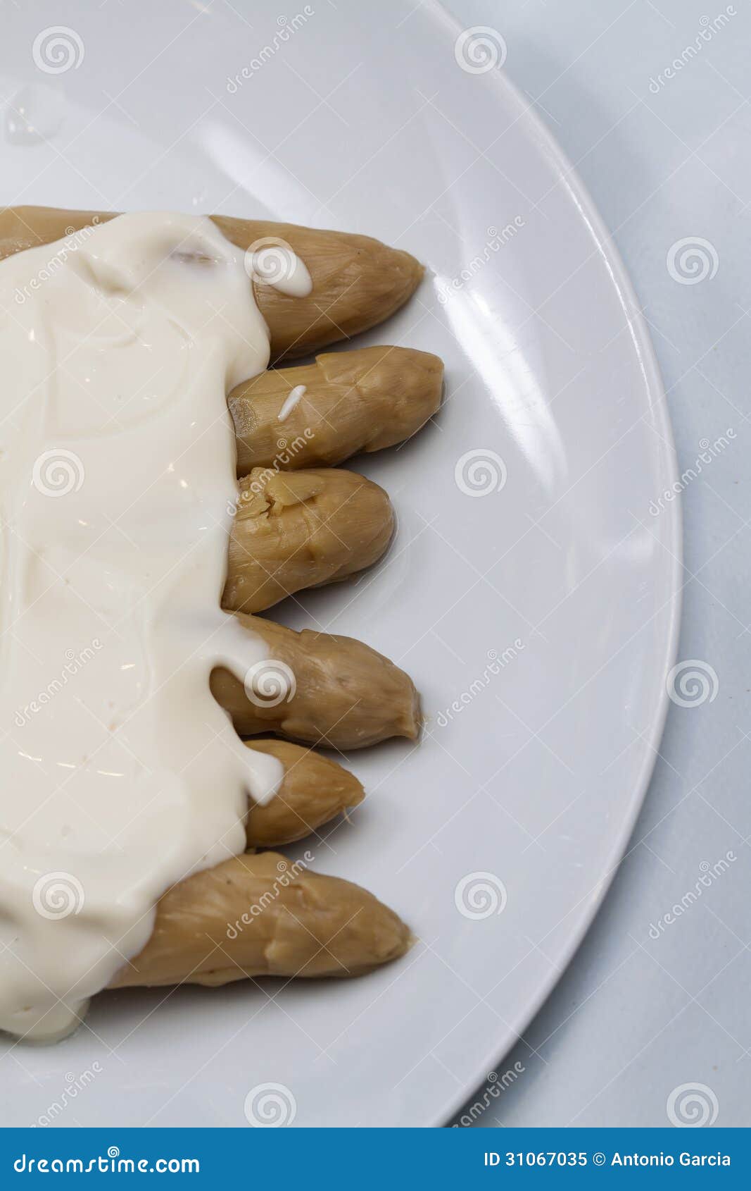 Asparagus with Mayonnaise Sauce Stock Image Image of organic