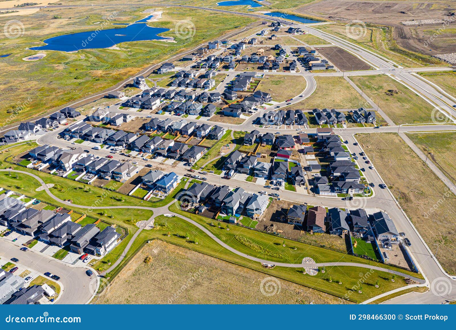 Aspen Ridge Saskatoon Aerial View Stock Photo Image of homes