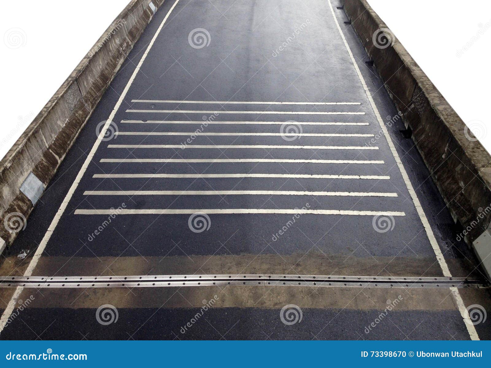 Asphalt Bridge after Raining - Isolated on White Background Stock Photo ...