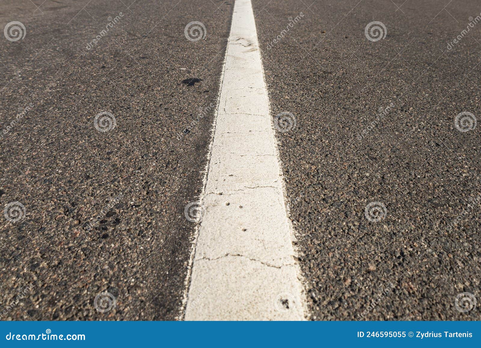 Asphalt Road with Single Solid White Line Road Marking Stock Image