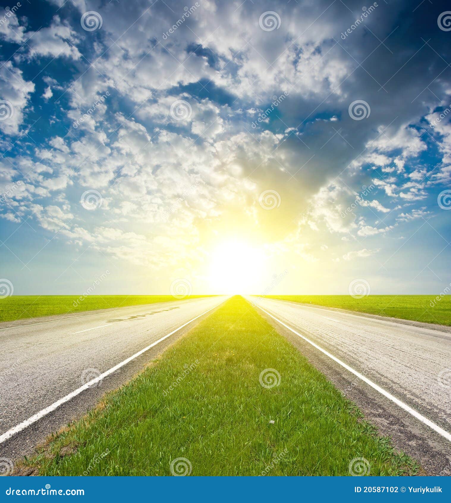 Asphalt Road In A Sun Shining Stock Photography - Image: 20587102