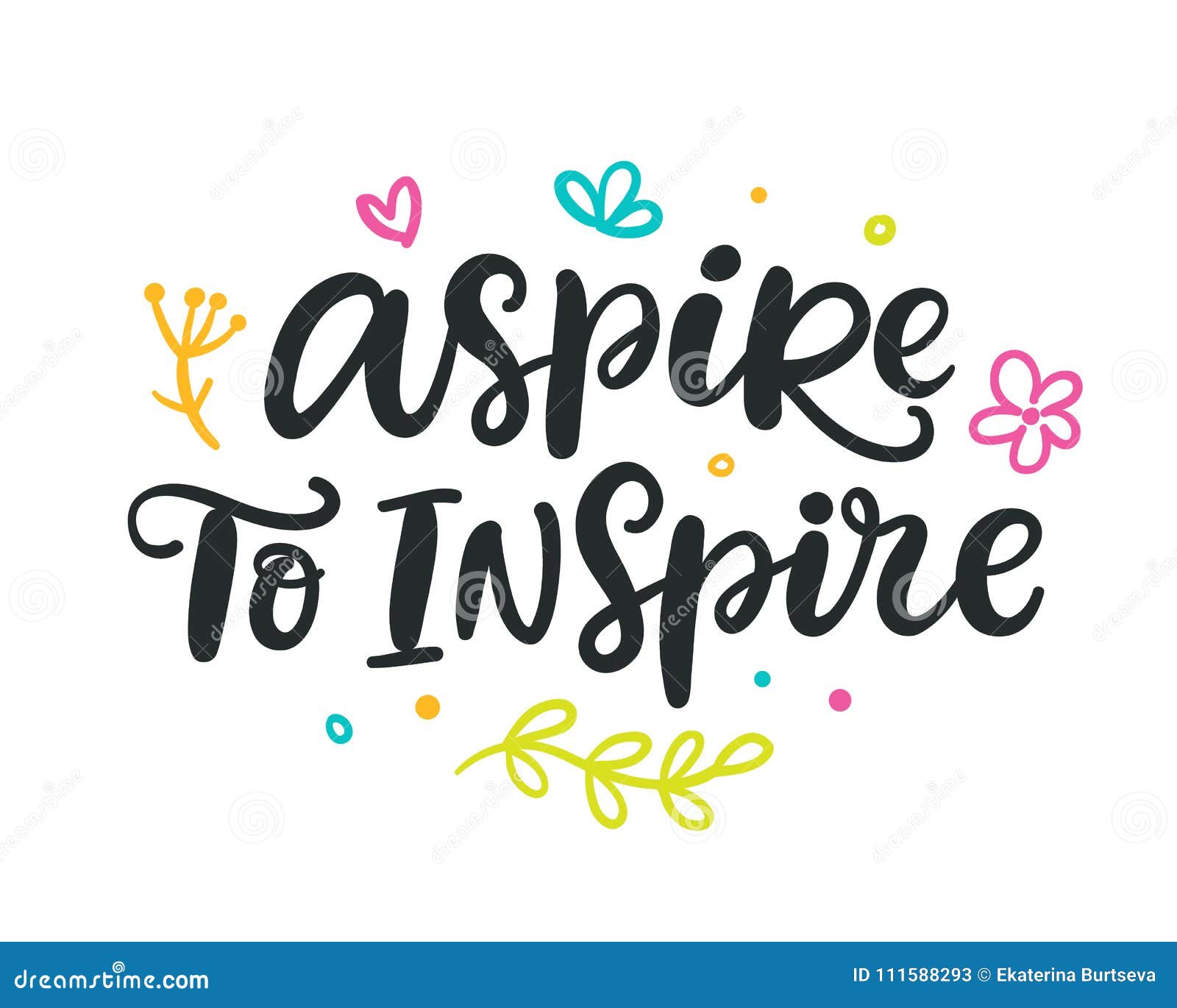 Download Aspire To Inspire. Brush Hand Lettering Stock Vector ...