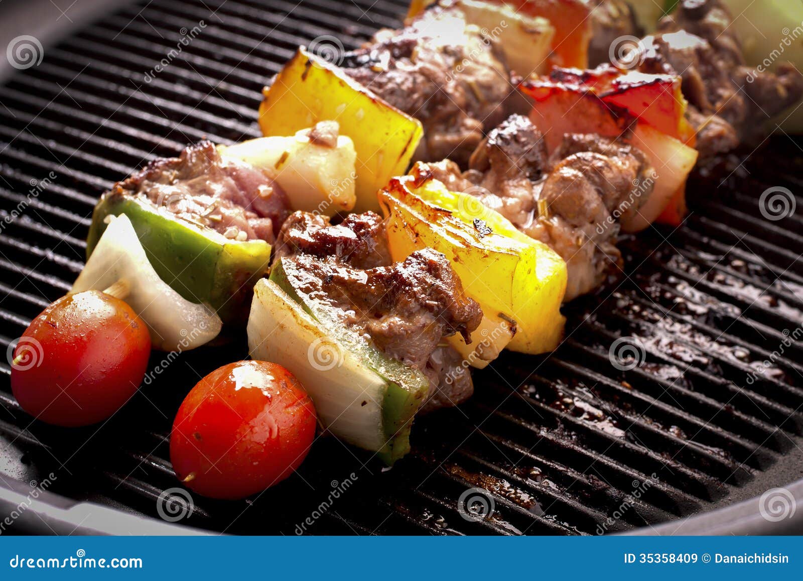 churrasco no espeto grelhado Stock Photo