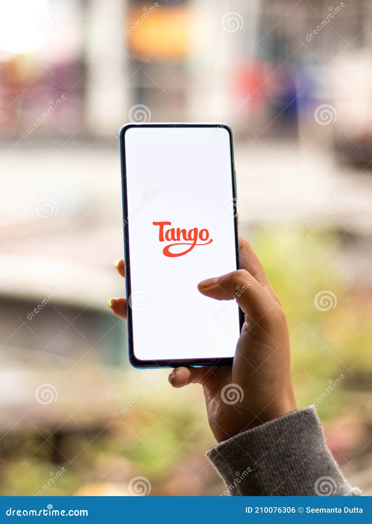 Assam, India January 31, 2021 Tango Logo on Phone Screen Stock