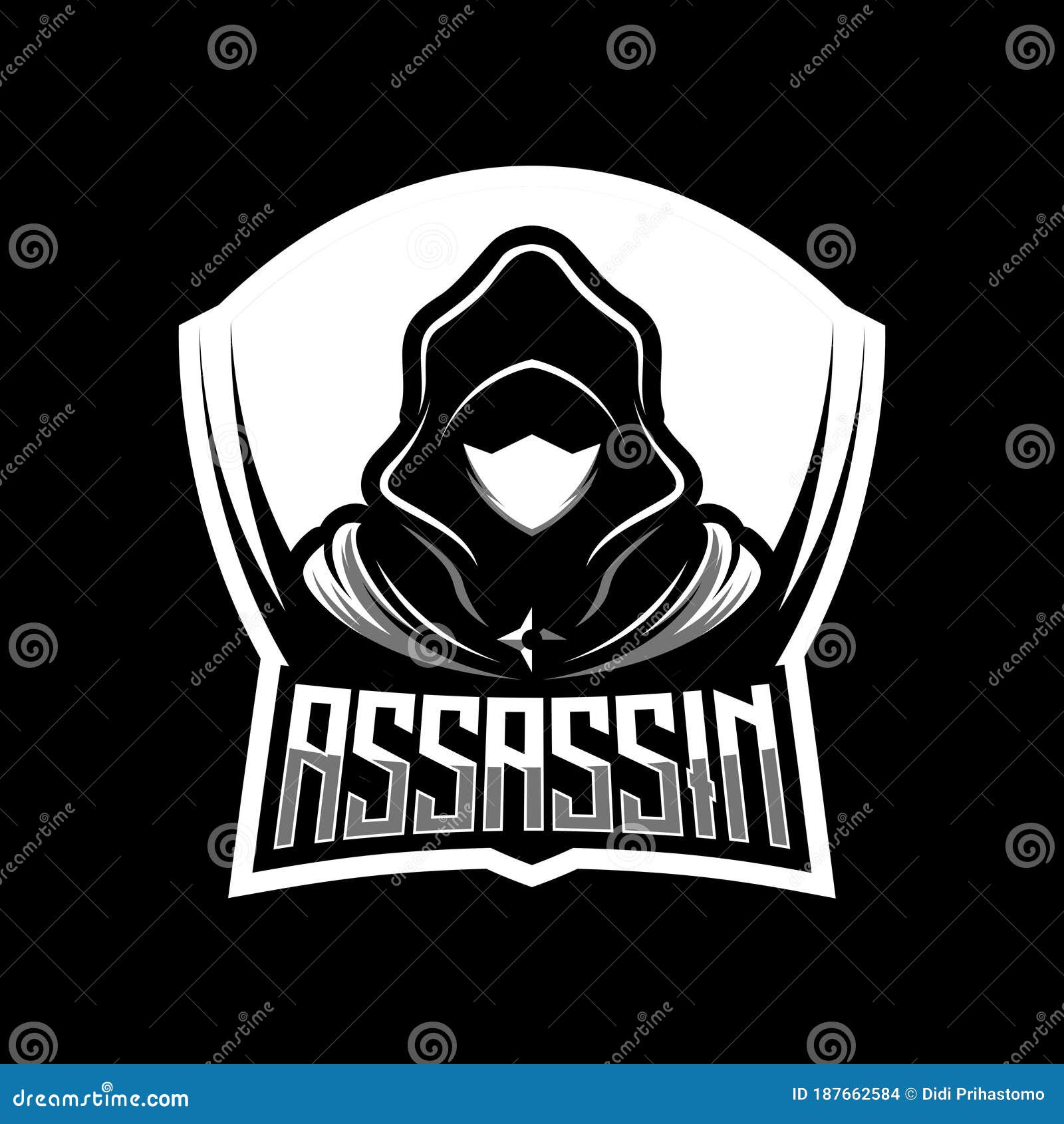 Assassin Ninja Warrior Eith Cloak Mascot Logo Gaming Vector Illustration  Stock Illustration - Download Image Now - iStock