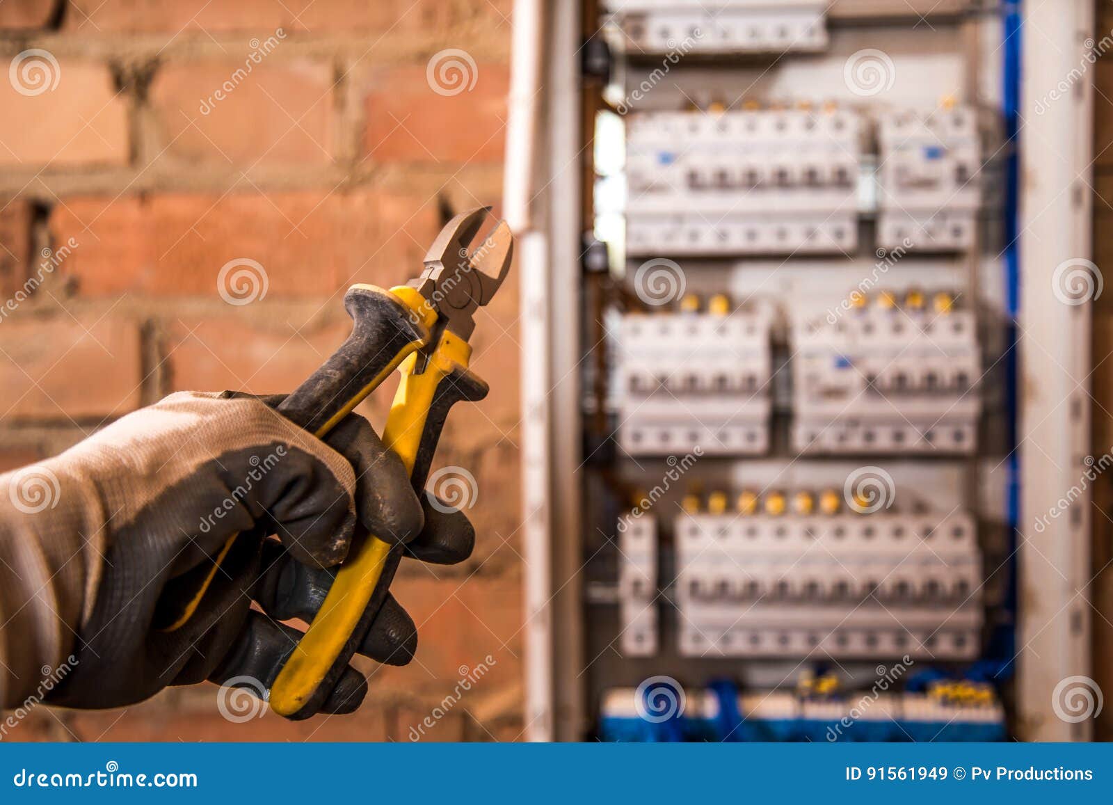 The Assembly of the Electrical Panel, Electrician Job, a Robot with