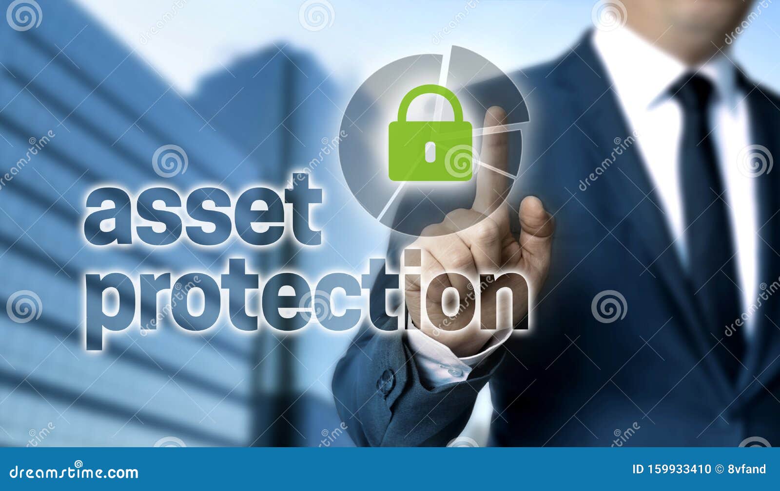 asset protection concept is shown by businessman
